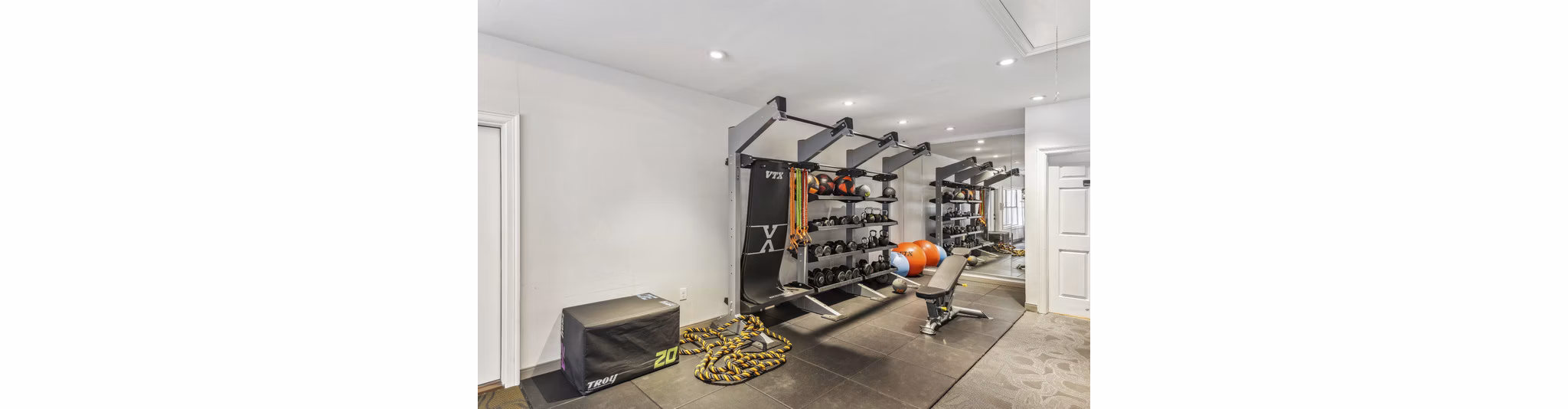 fitness center at Onyx 183 Apartments