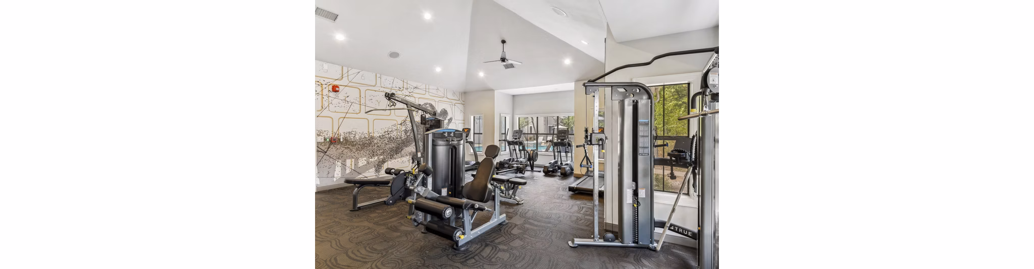 fitness center at Onyx 183 Apartments