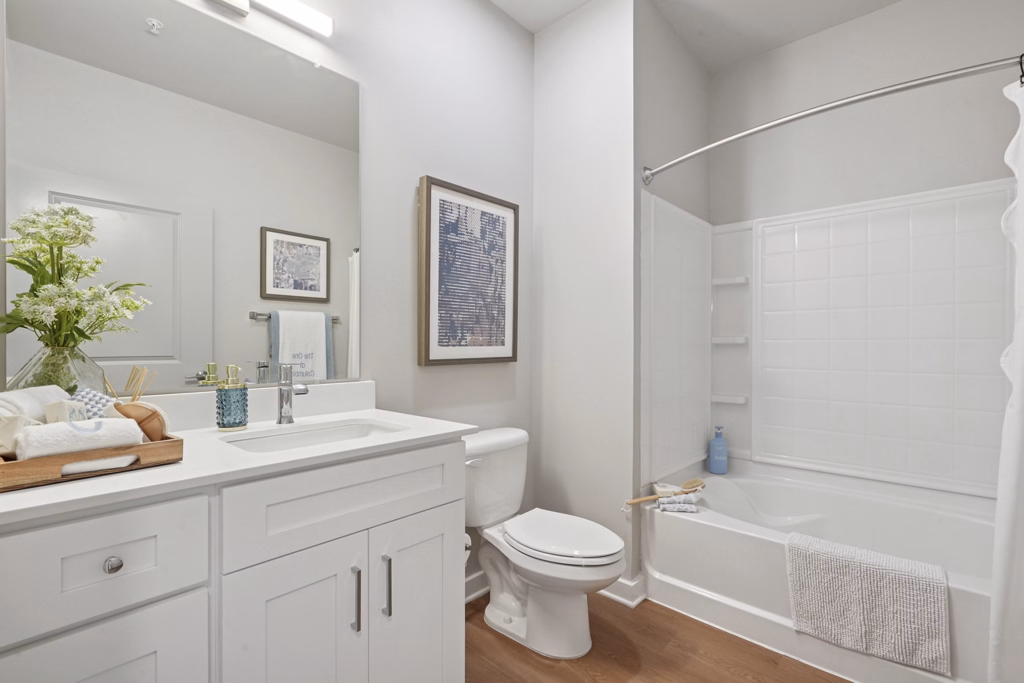 bathroom at The One at Montgomery Apartments