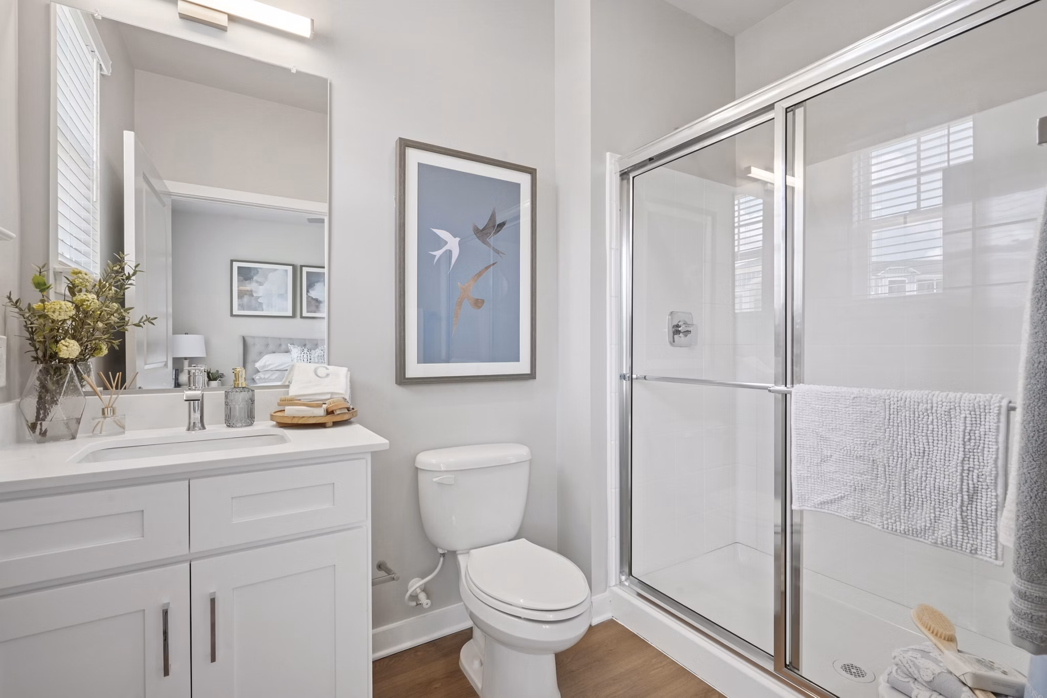 bathroom at The One at Montgomery Apartments