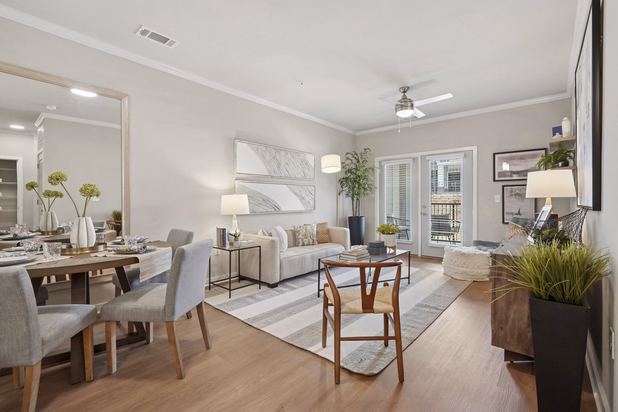 living room at The One at Montgomery Apartments