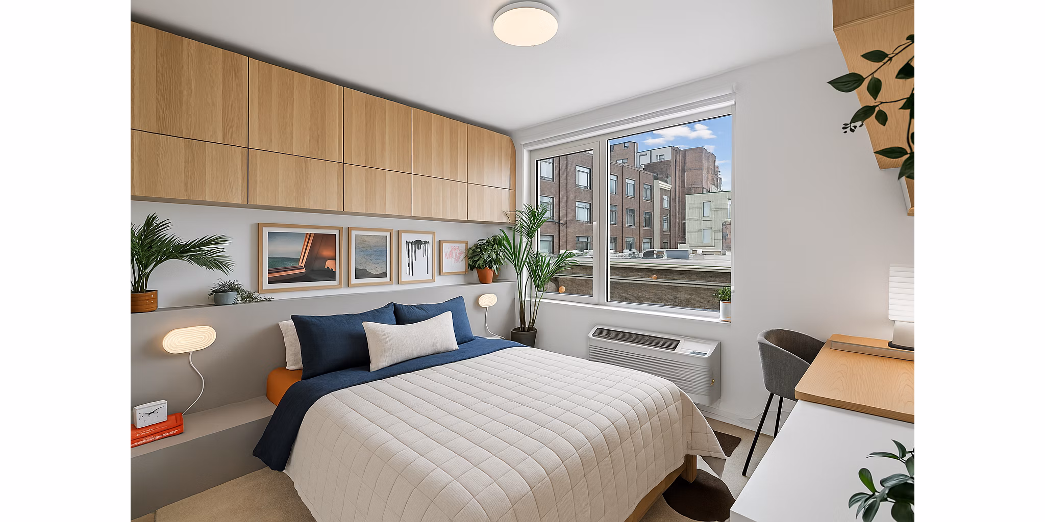 bedroom at West Side Square Apartments