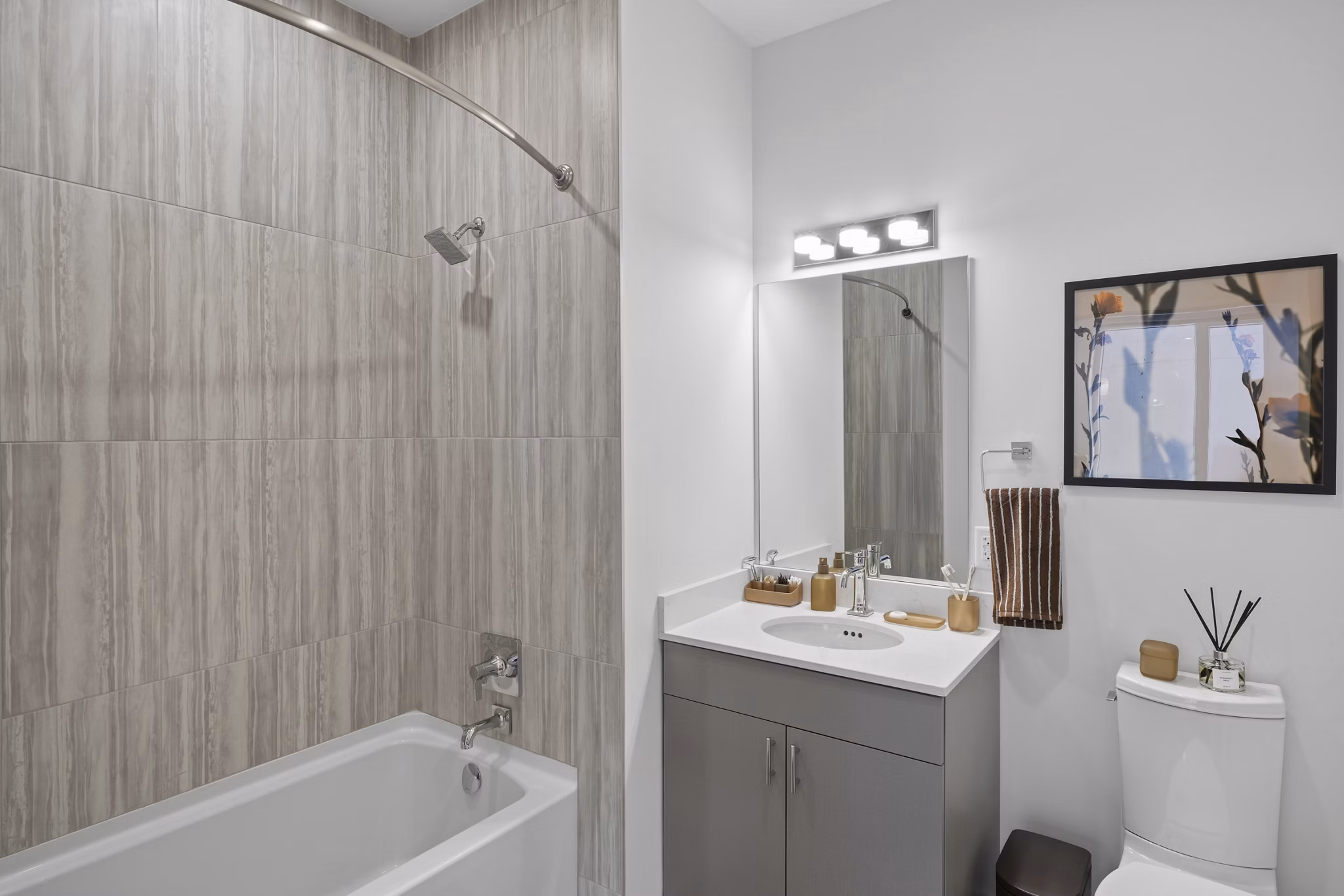 bathroom at West Side Square Apartments