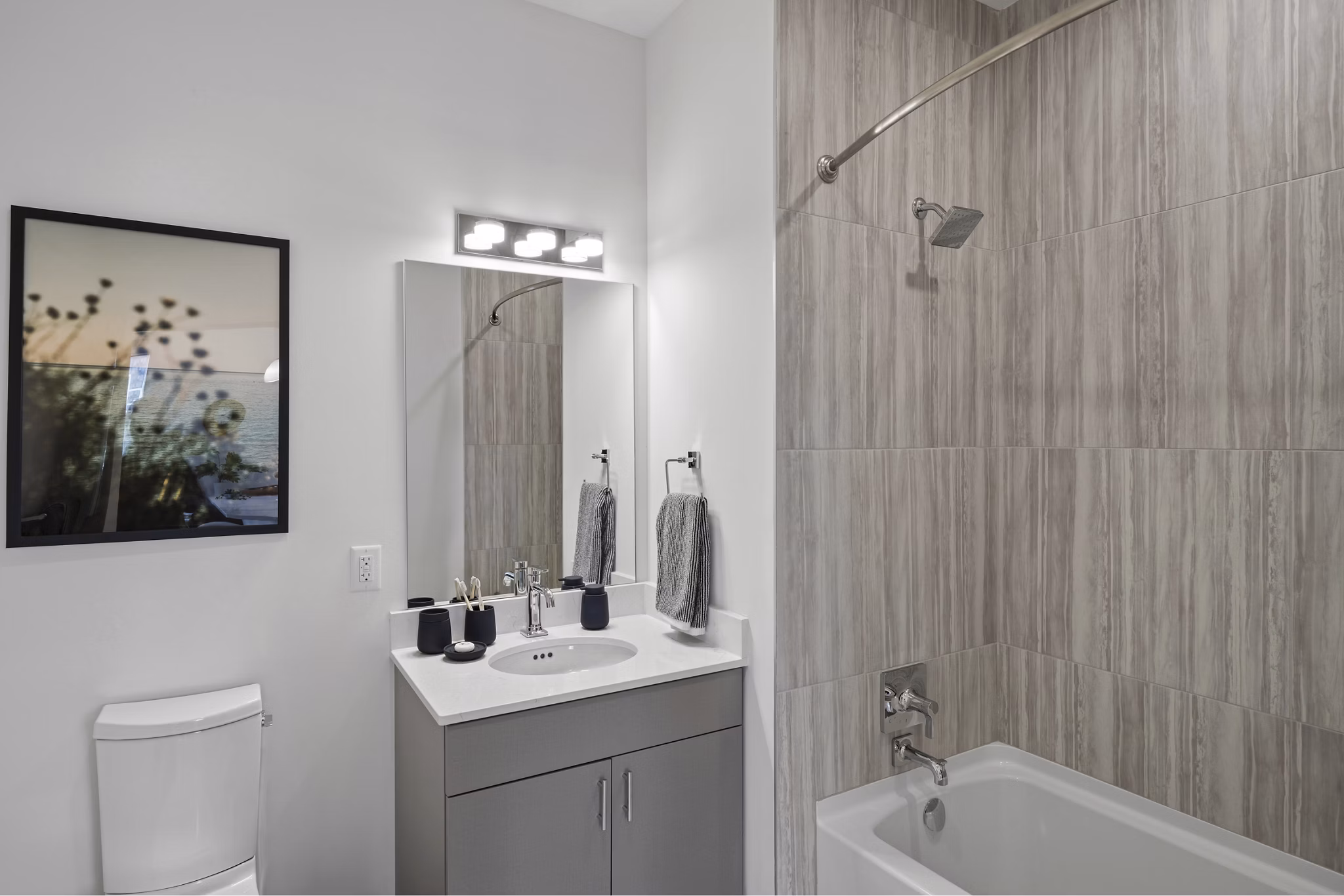 bathroom at West Side Square Apartments