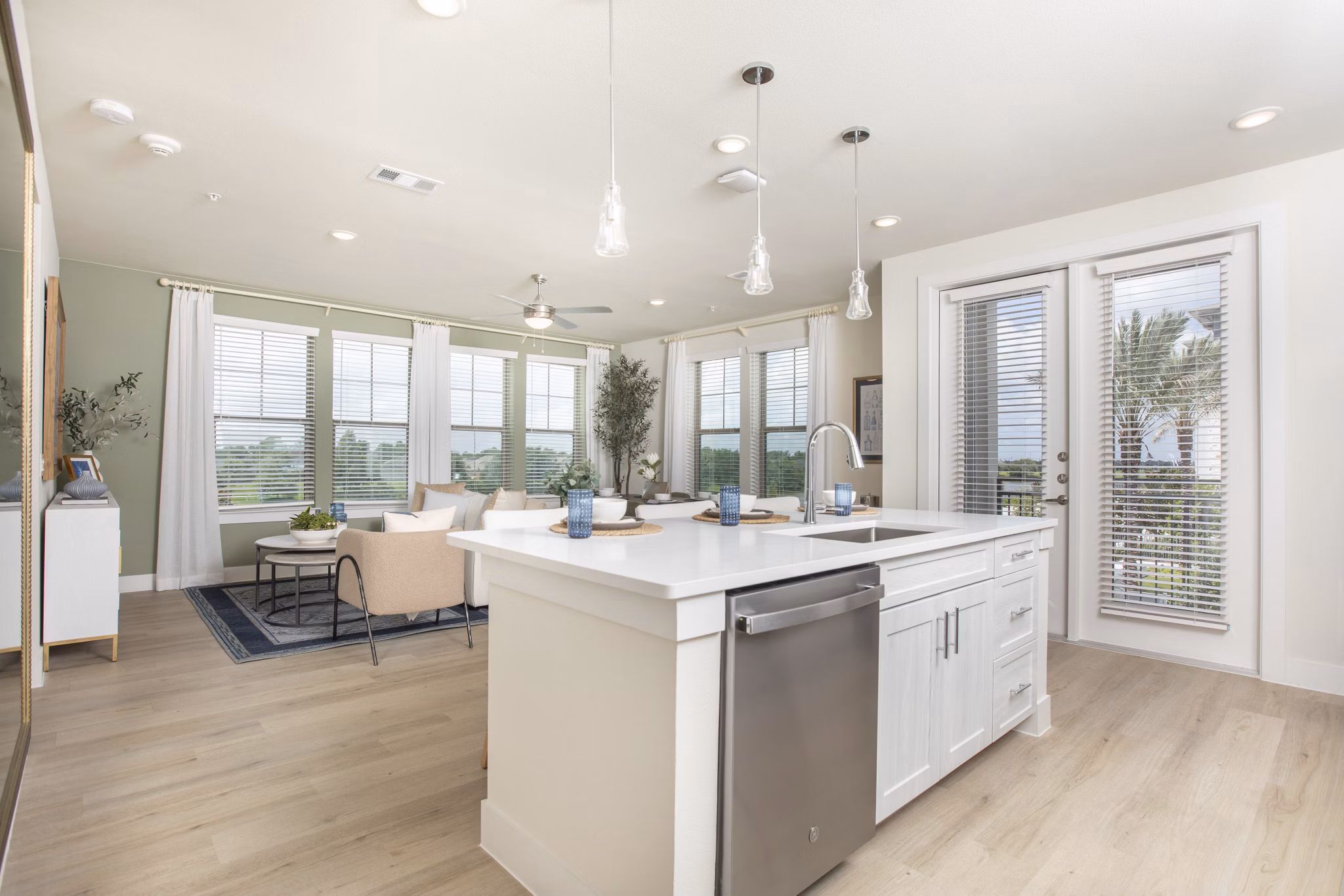 living room at Waterline Apartments