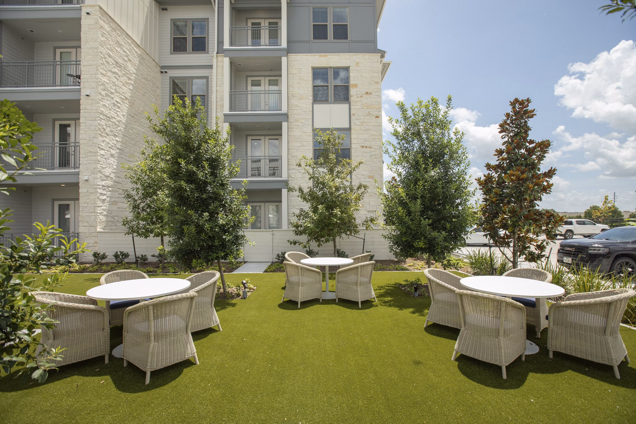 grill area at Waterline Apartments