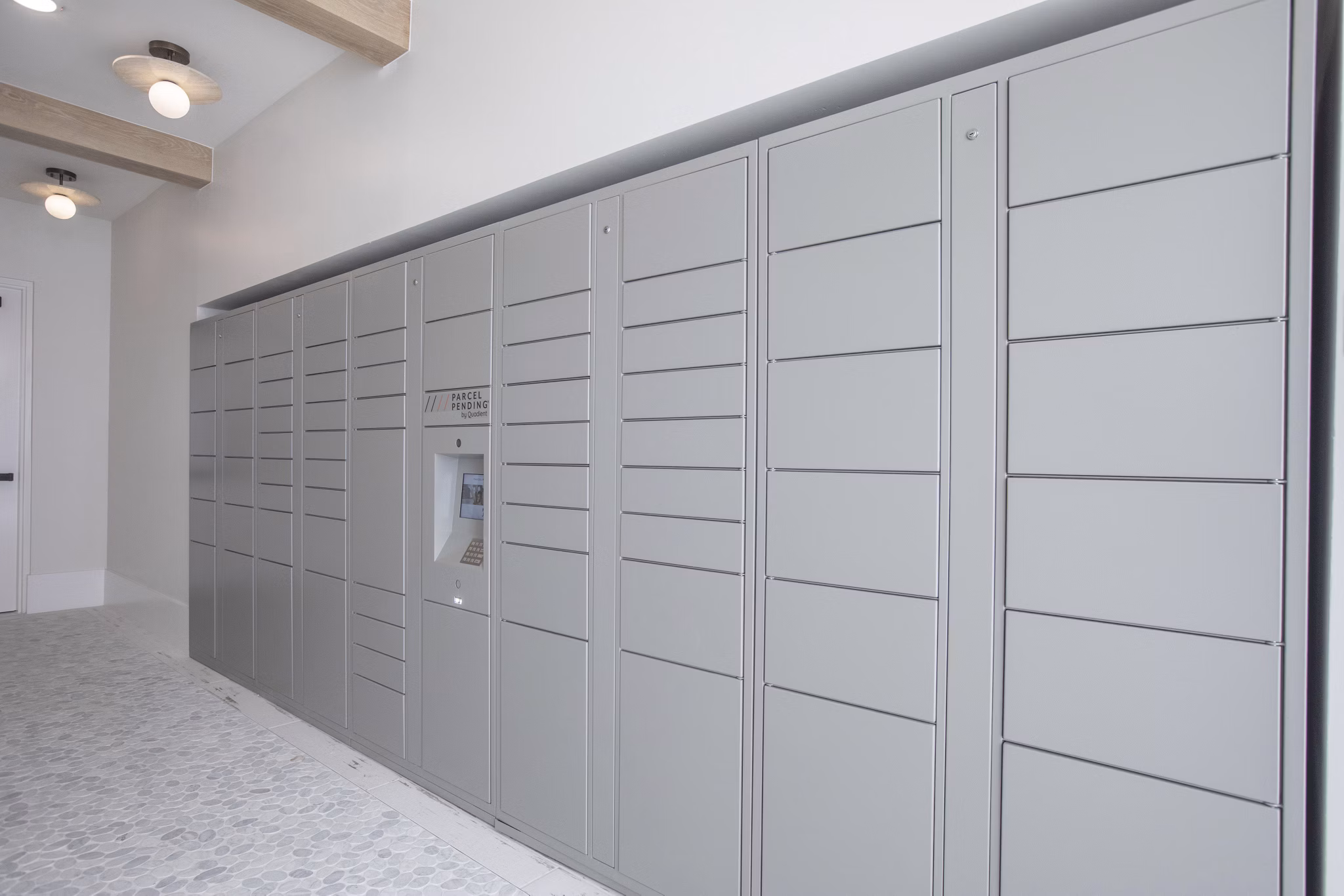 mail room at Waterline Apartments