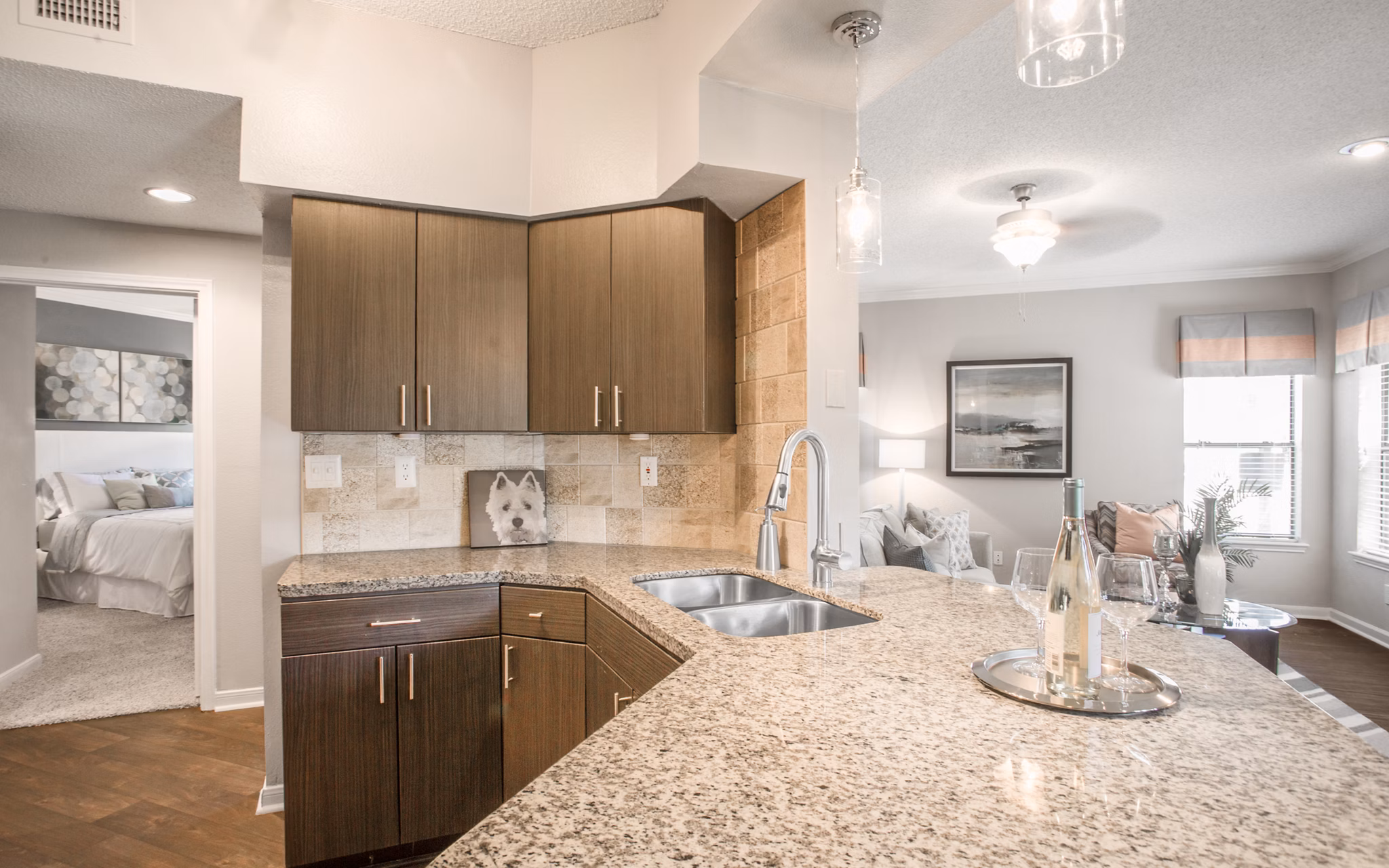 kitchen at Elle At The Medical Center Apartments