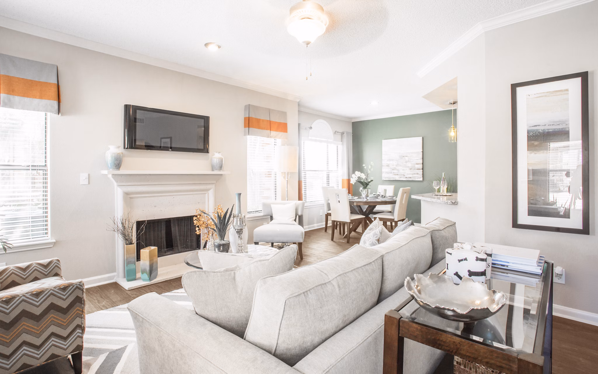 living room at Elle At The Medical Center Apartments
