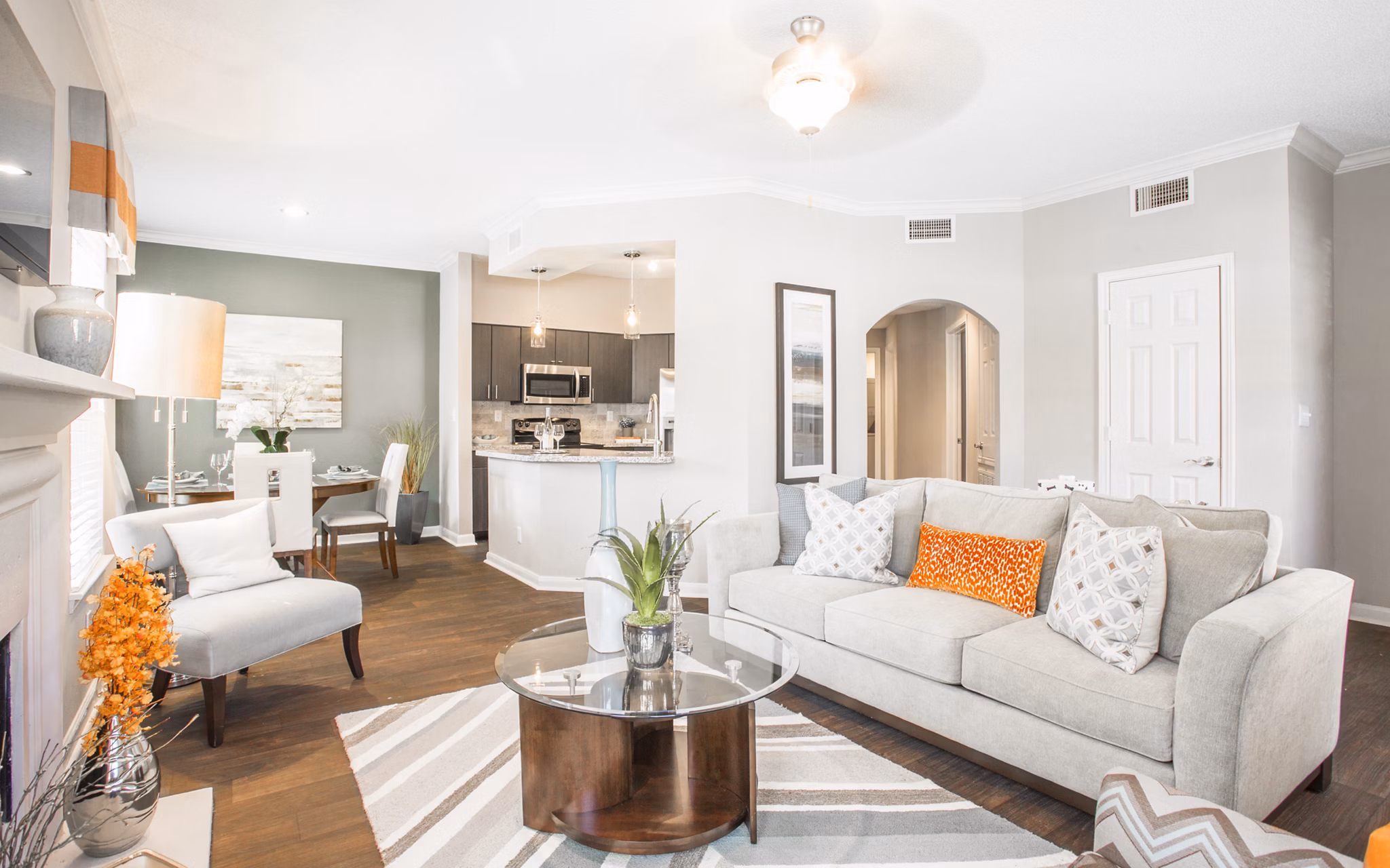 living room at Elle At The Medical Center Apartments