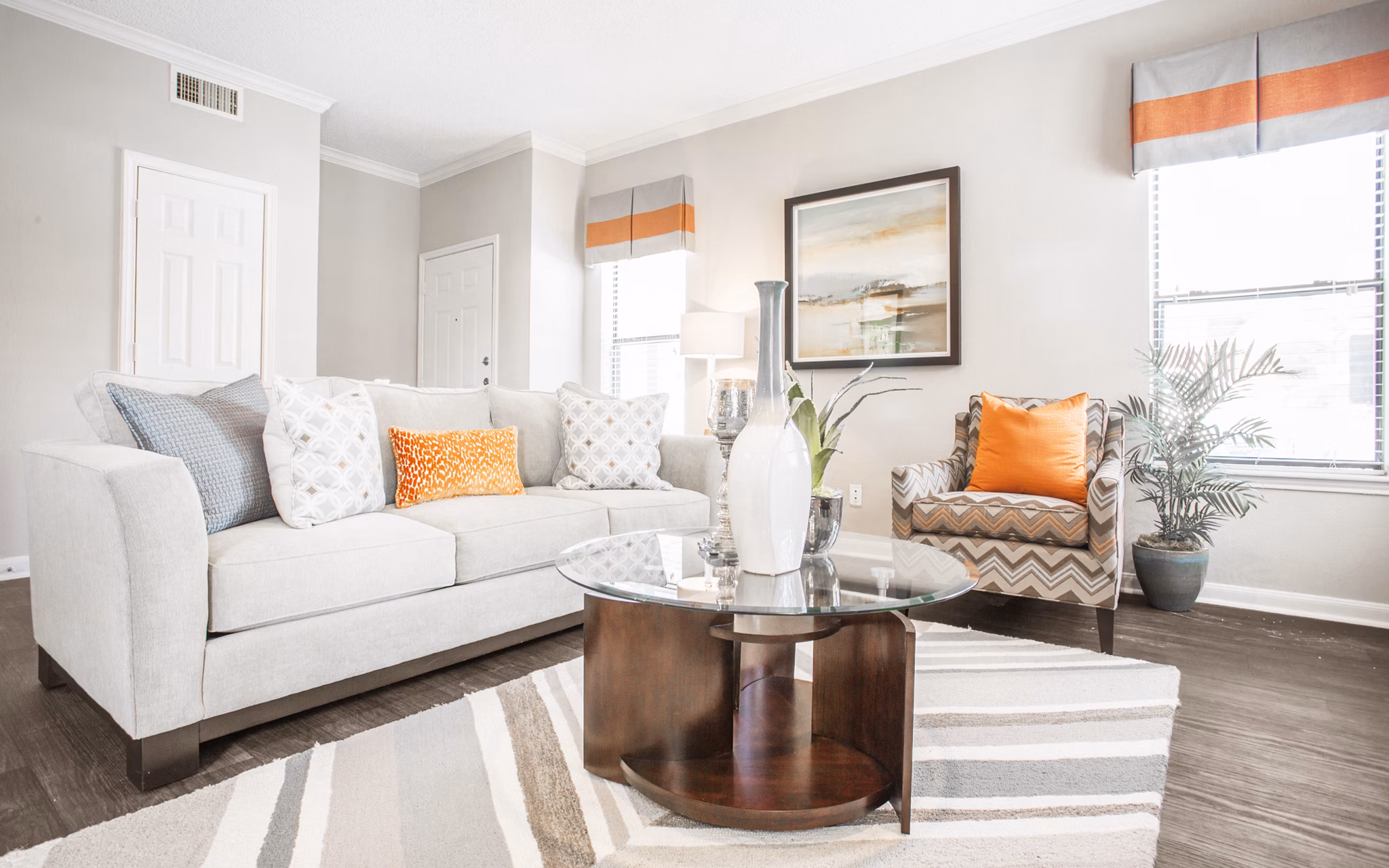 living room at Elle At The Medical Center Apartments