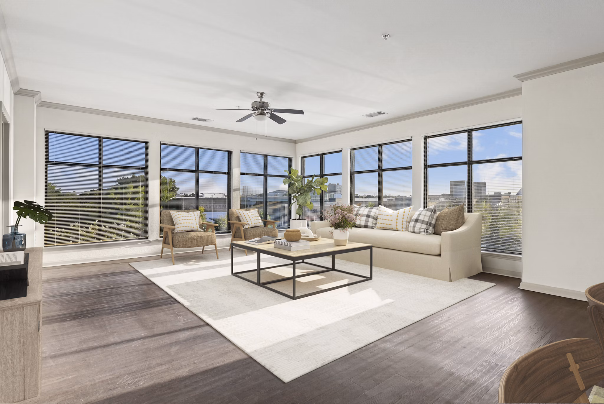 living room at The Cortona Apartments