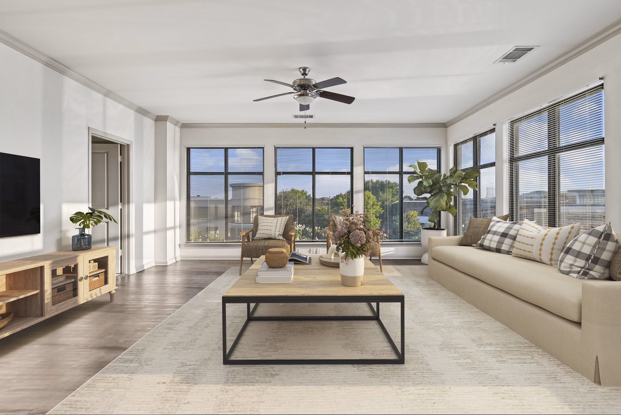 living room at The Cortona Apartments
