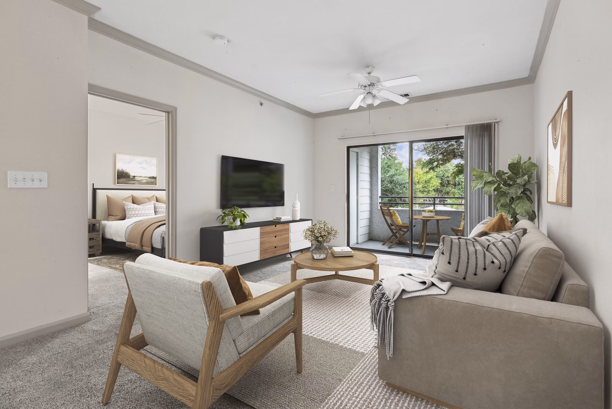 living room at The Cortona Apartments