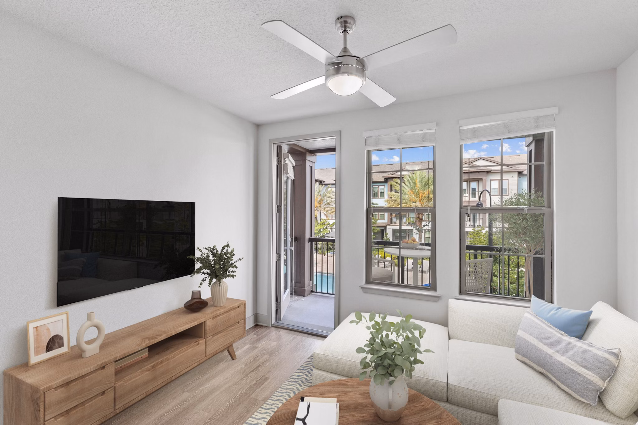 living room at Lantower Grande Flats Apartments