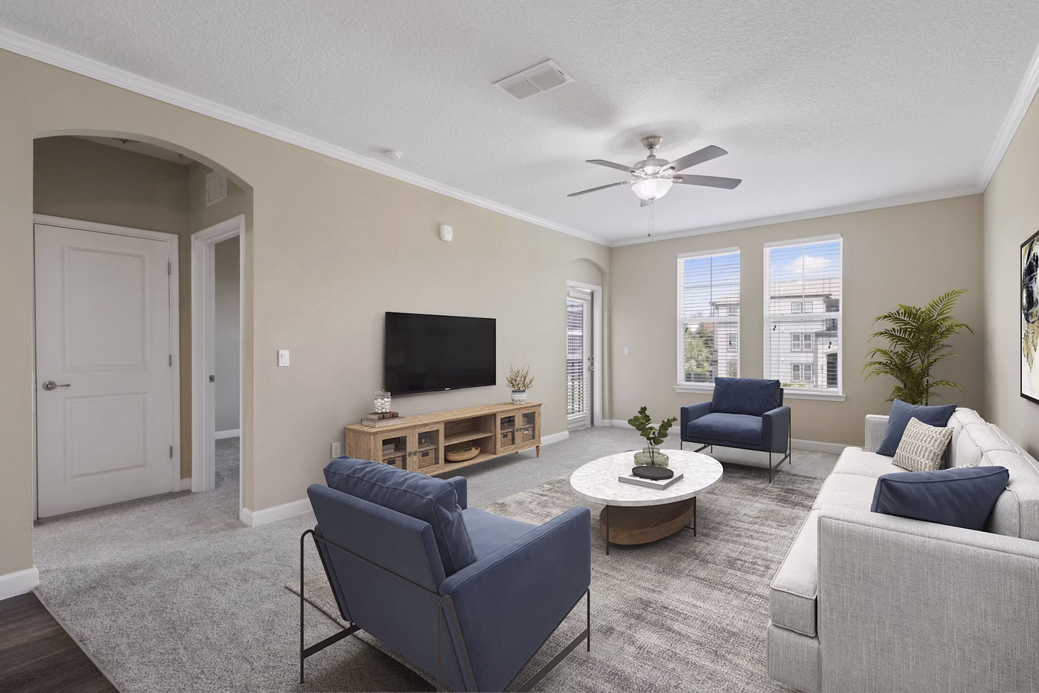 living room at Lantower Grande Pines Apartments