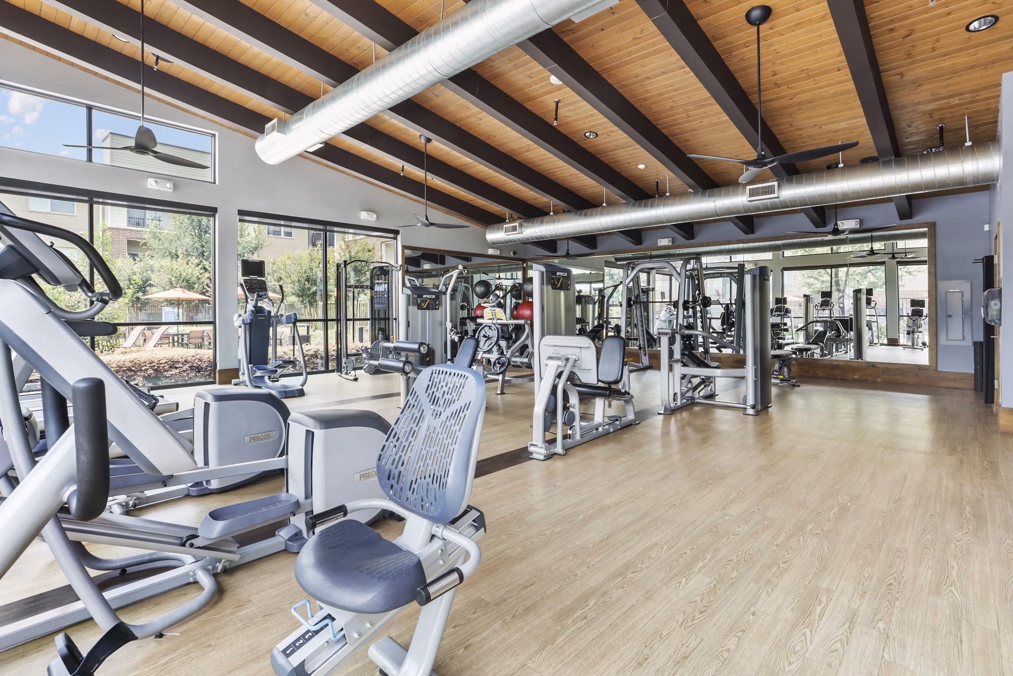 fitness center at Lantower Legacy Lakes Apartments