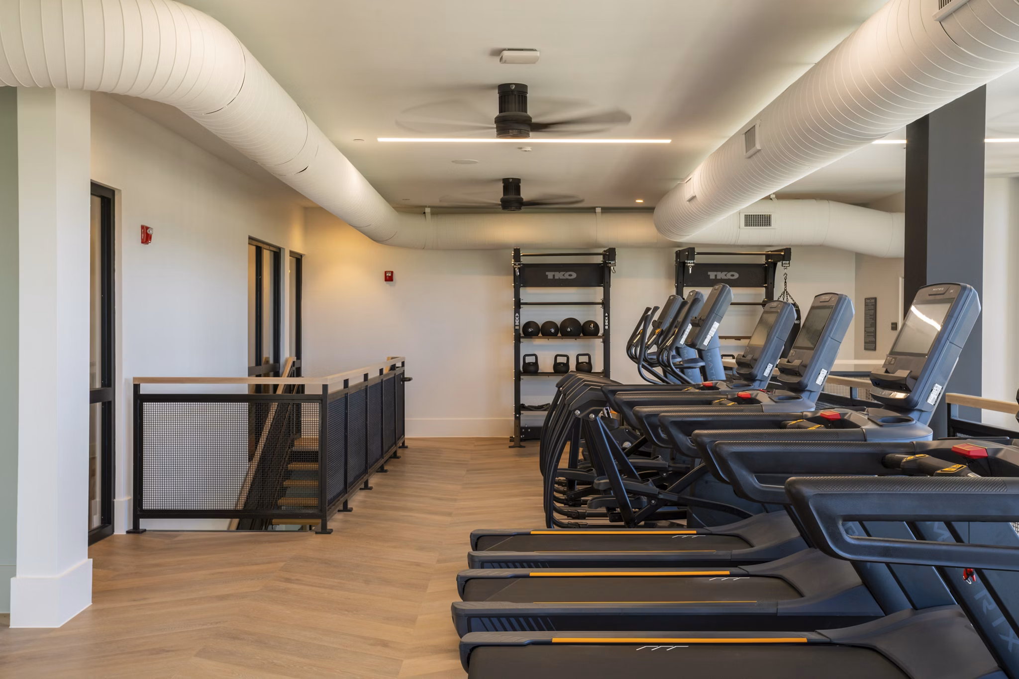 fitness center at Lantower Midtown Apartments