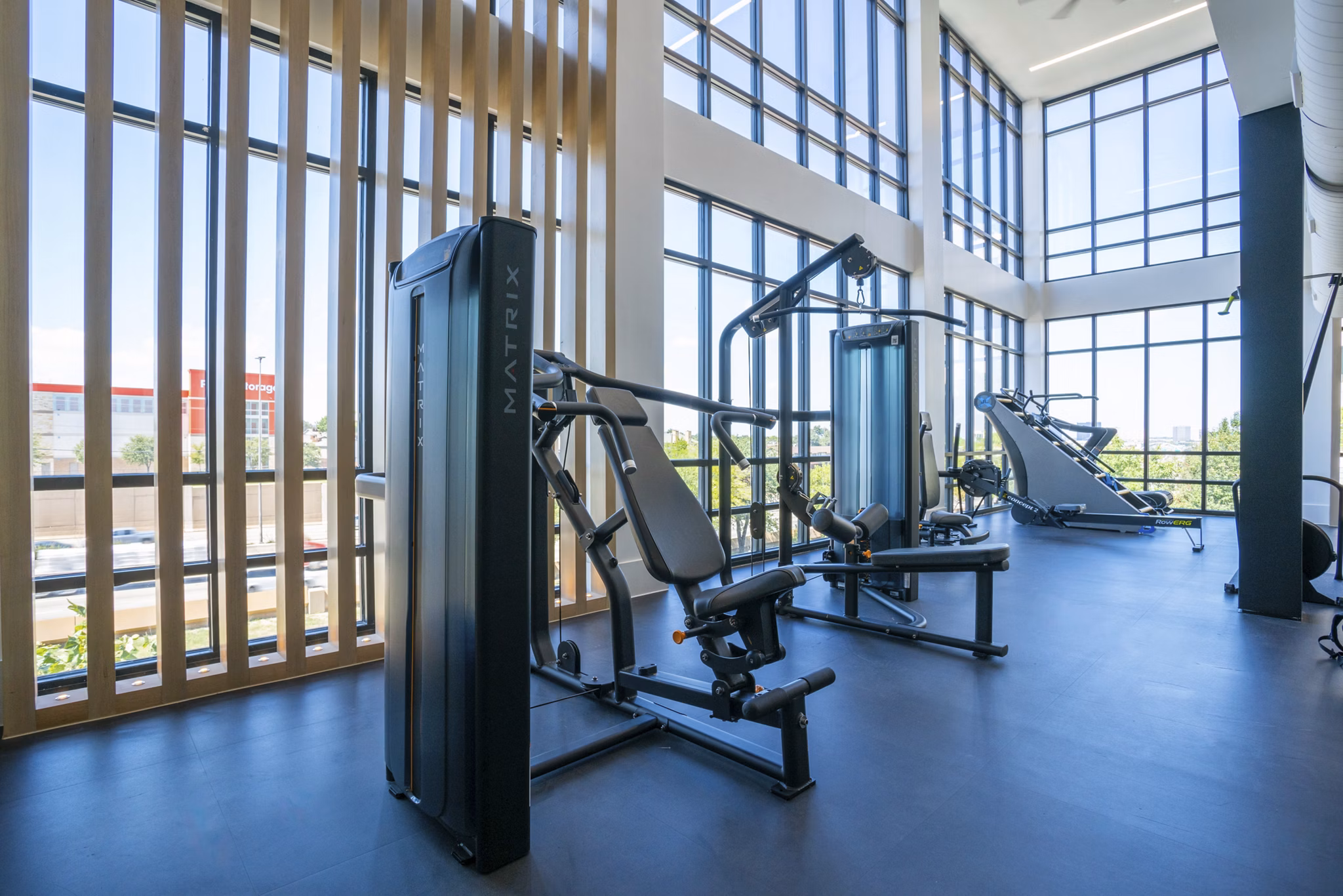 fitness center at Lantower Midtown Apartments