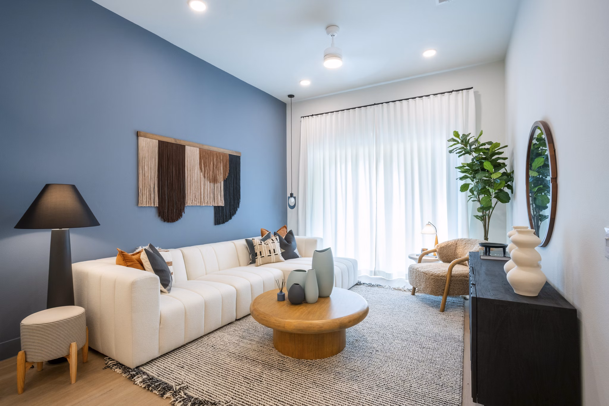 living room at Lantower Midtown Apartments