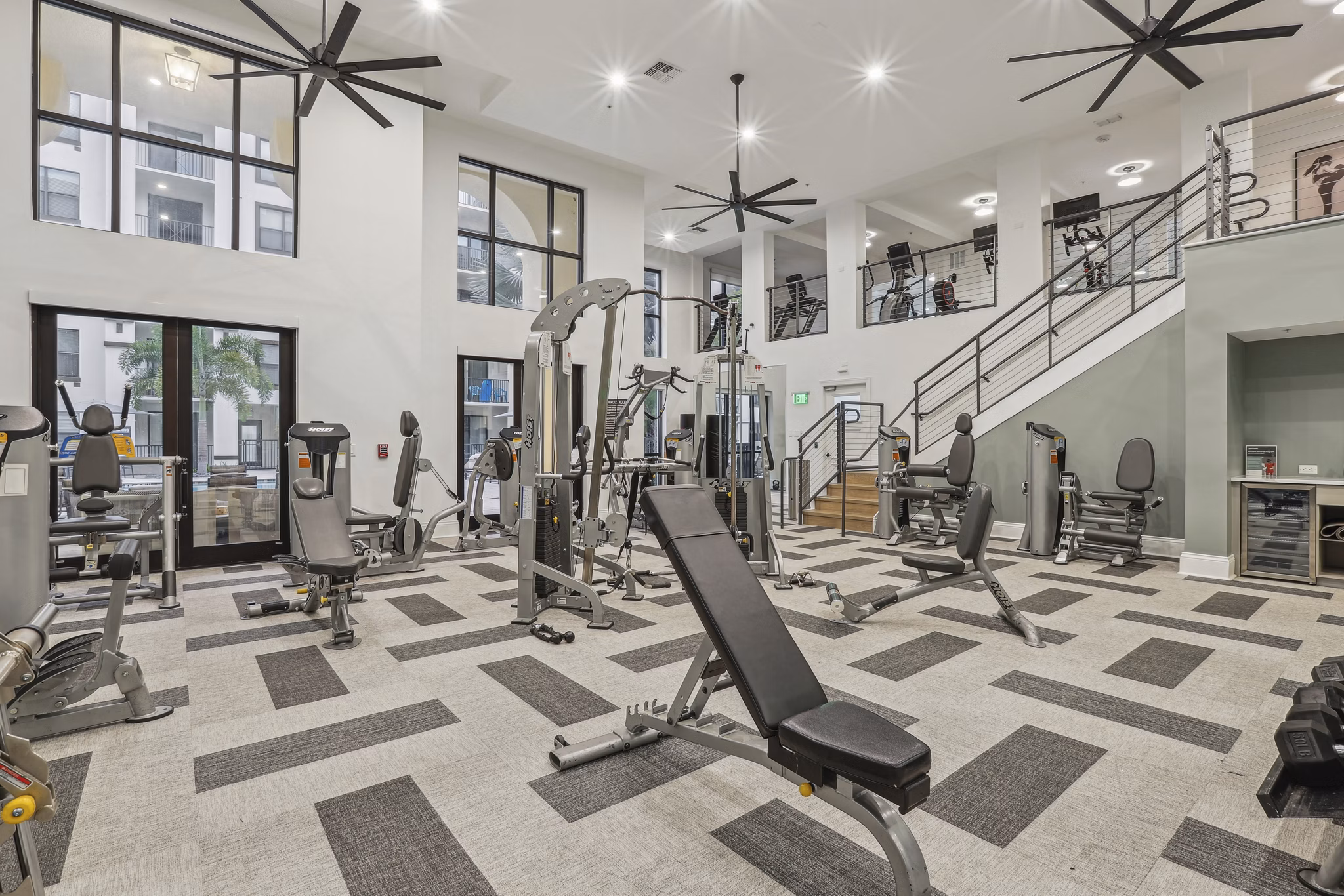 fitness center at Lantower Westshore Apartments