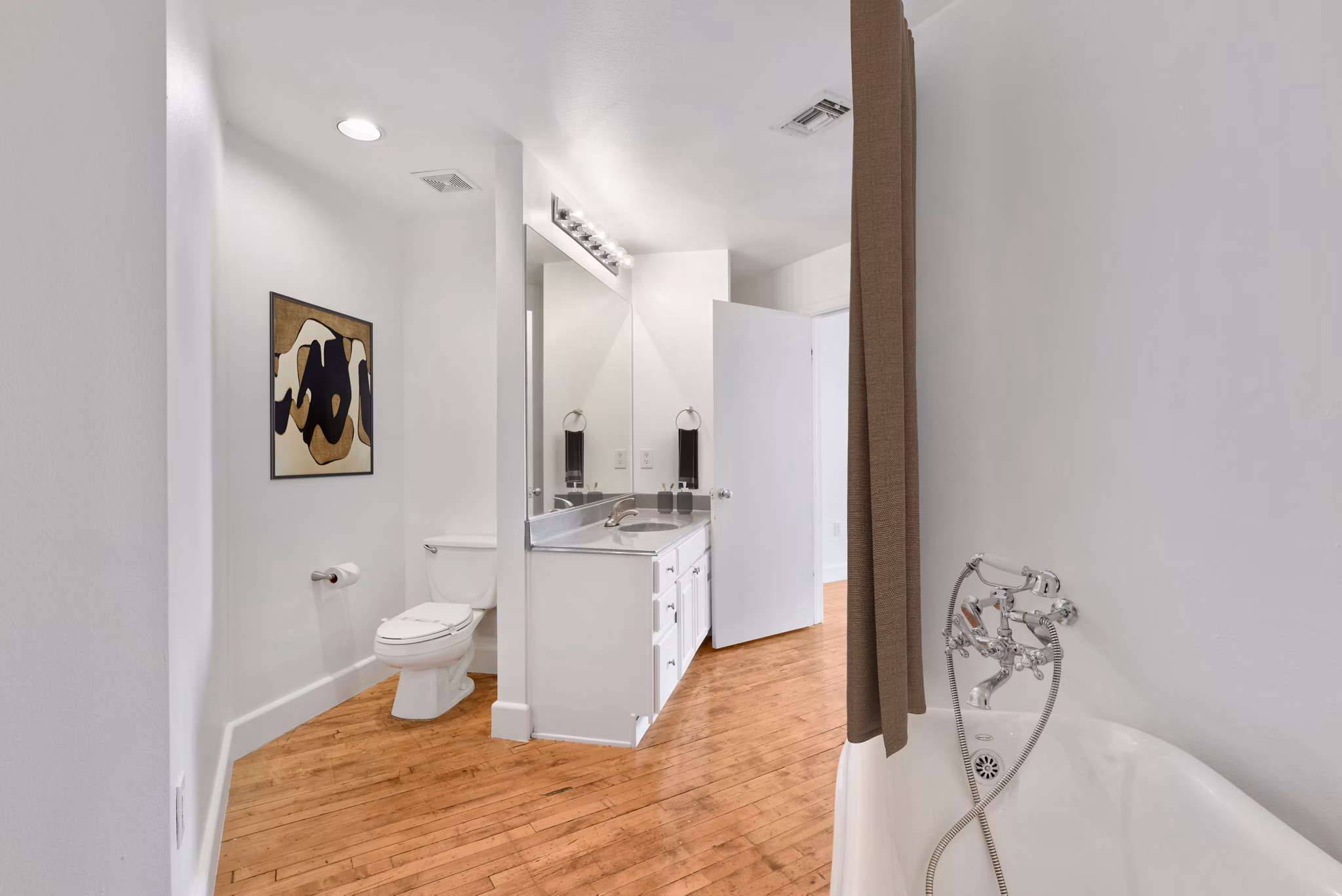 bathroom at South Side on Lamar Apartments