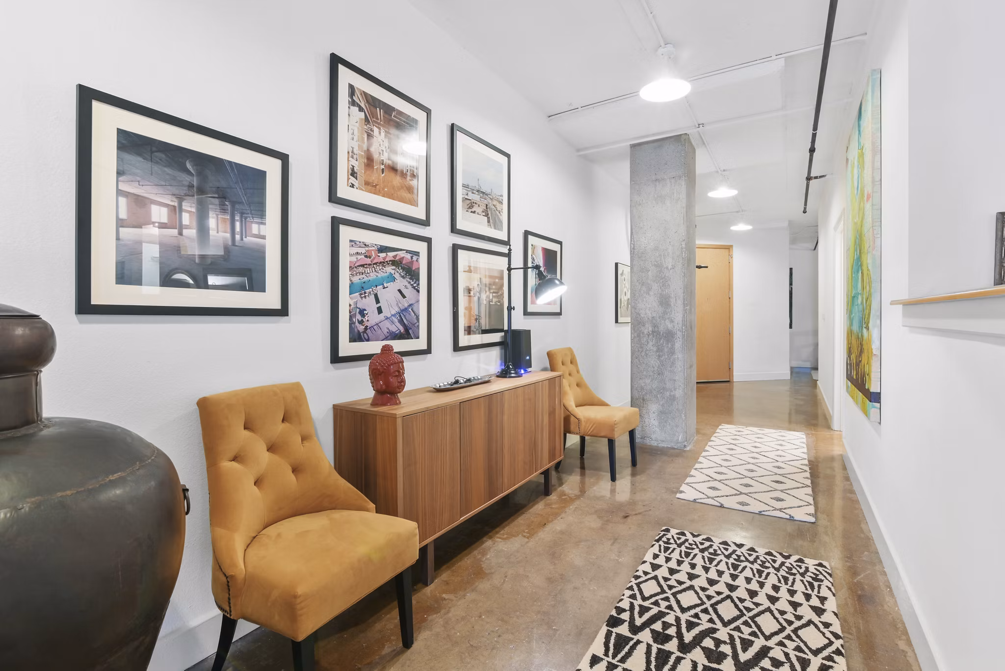 hallway at South Side on Lamar Apartments