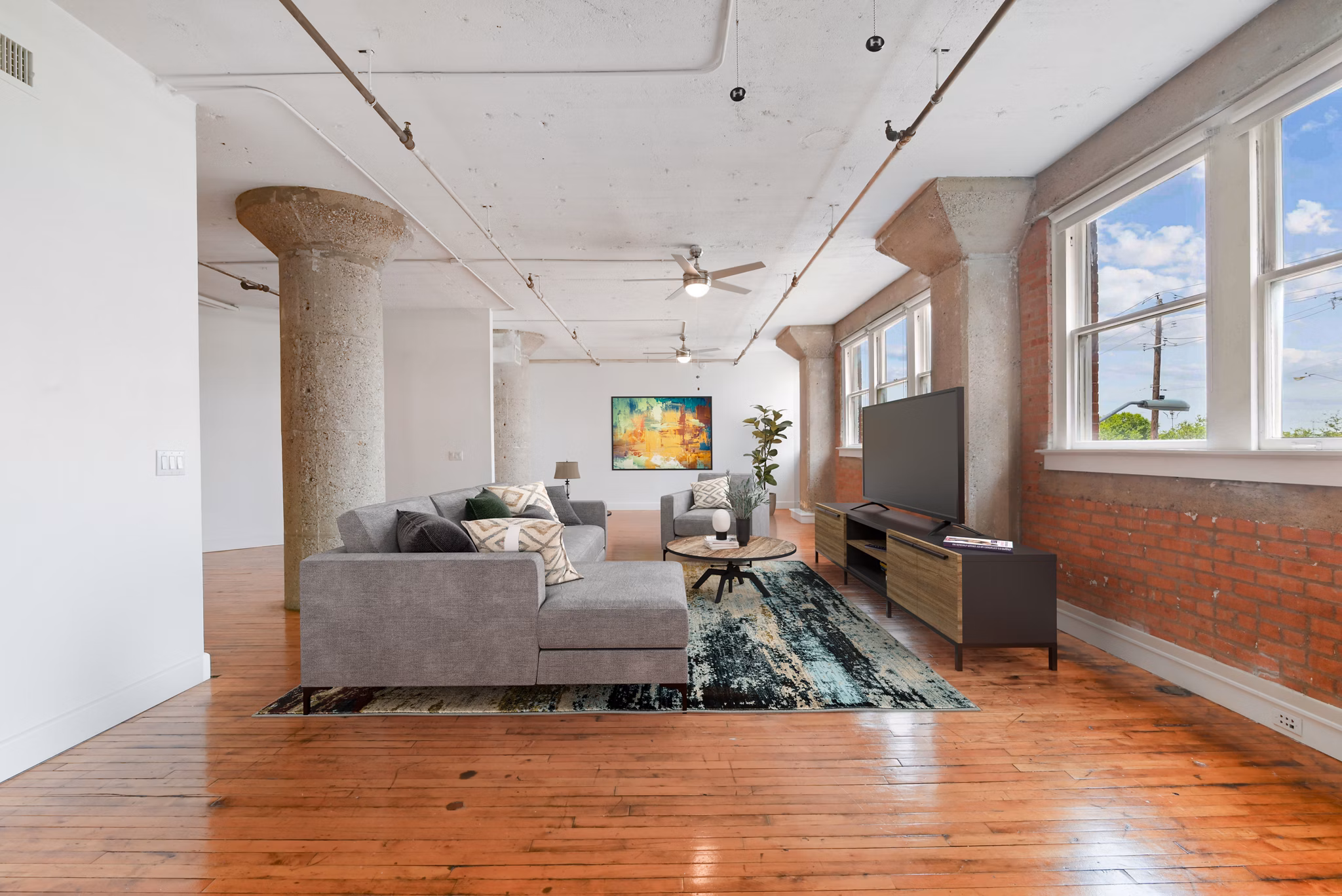living room at South Side on Lamar Apartments
