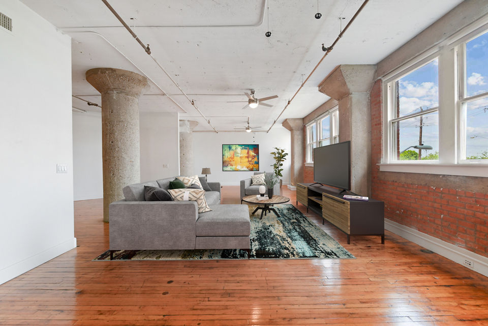 living room at South Side on Lamar Apartments