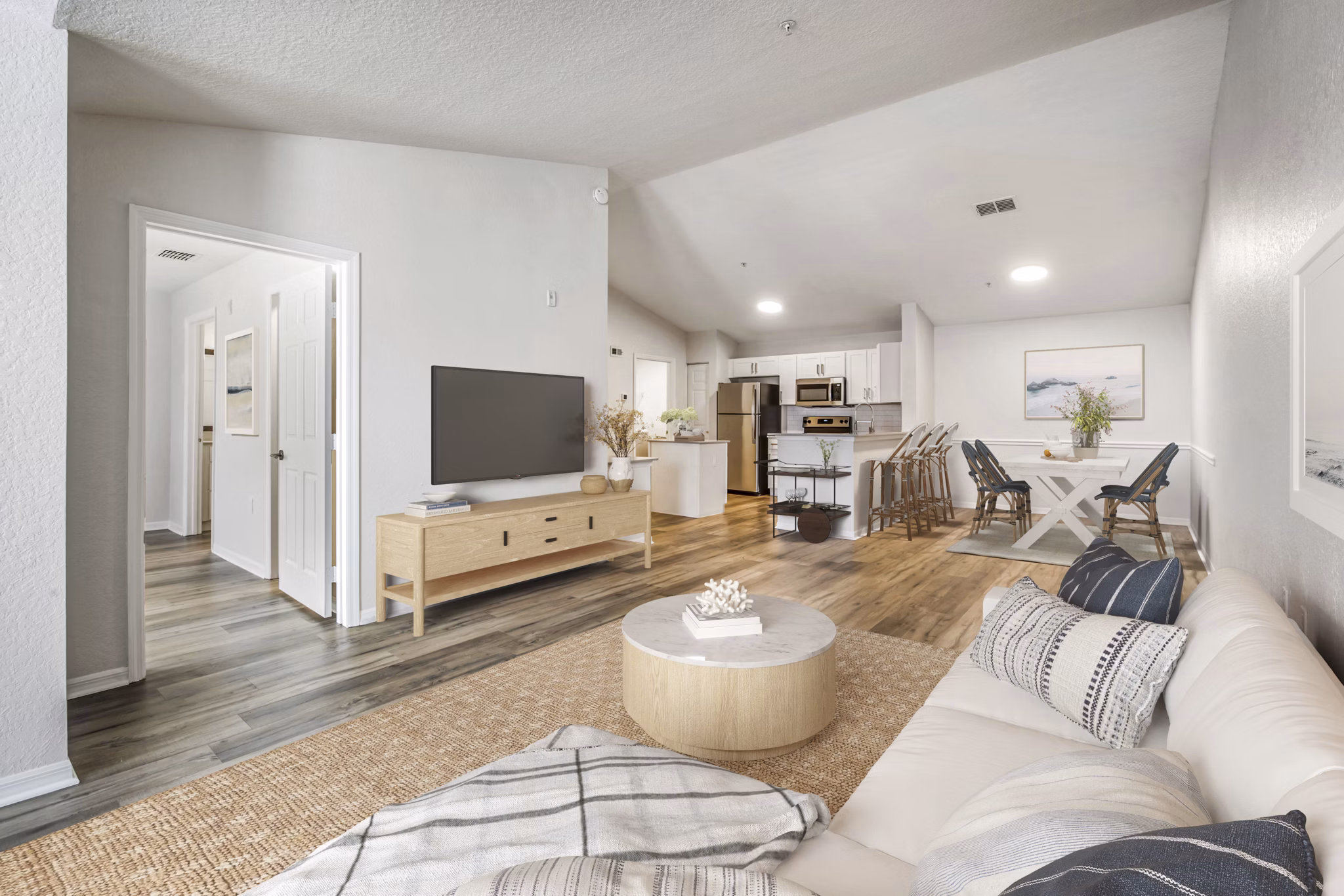 living room at Tortuga Bay at Waterford Lakes Apartments