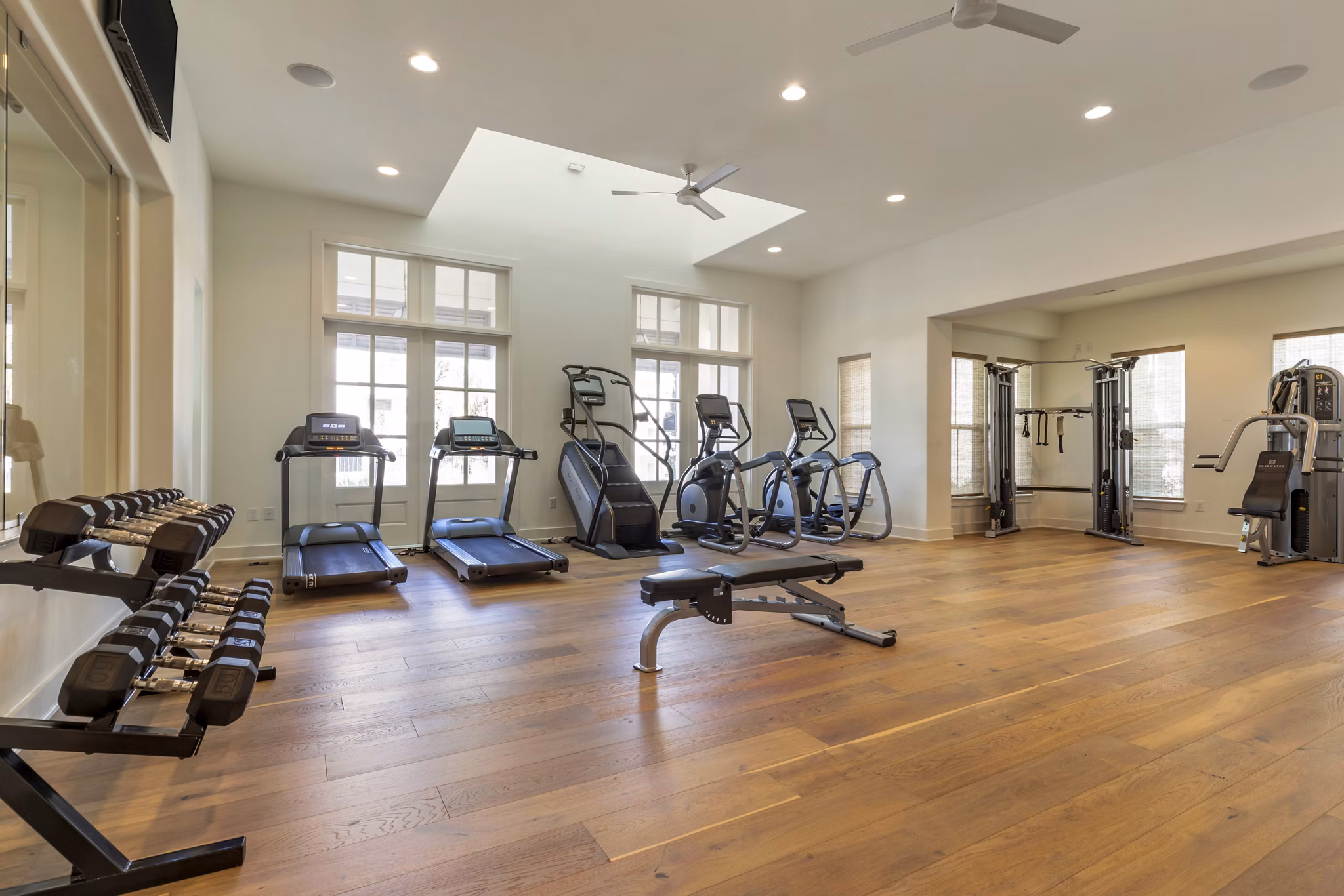 fitness center at Edgewater Apartments