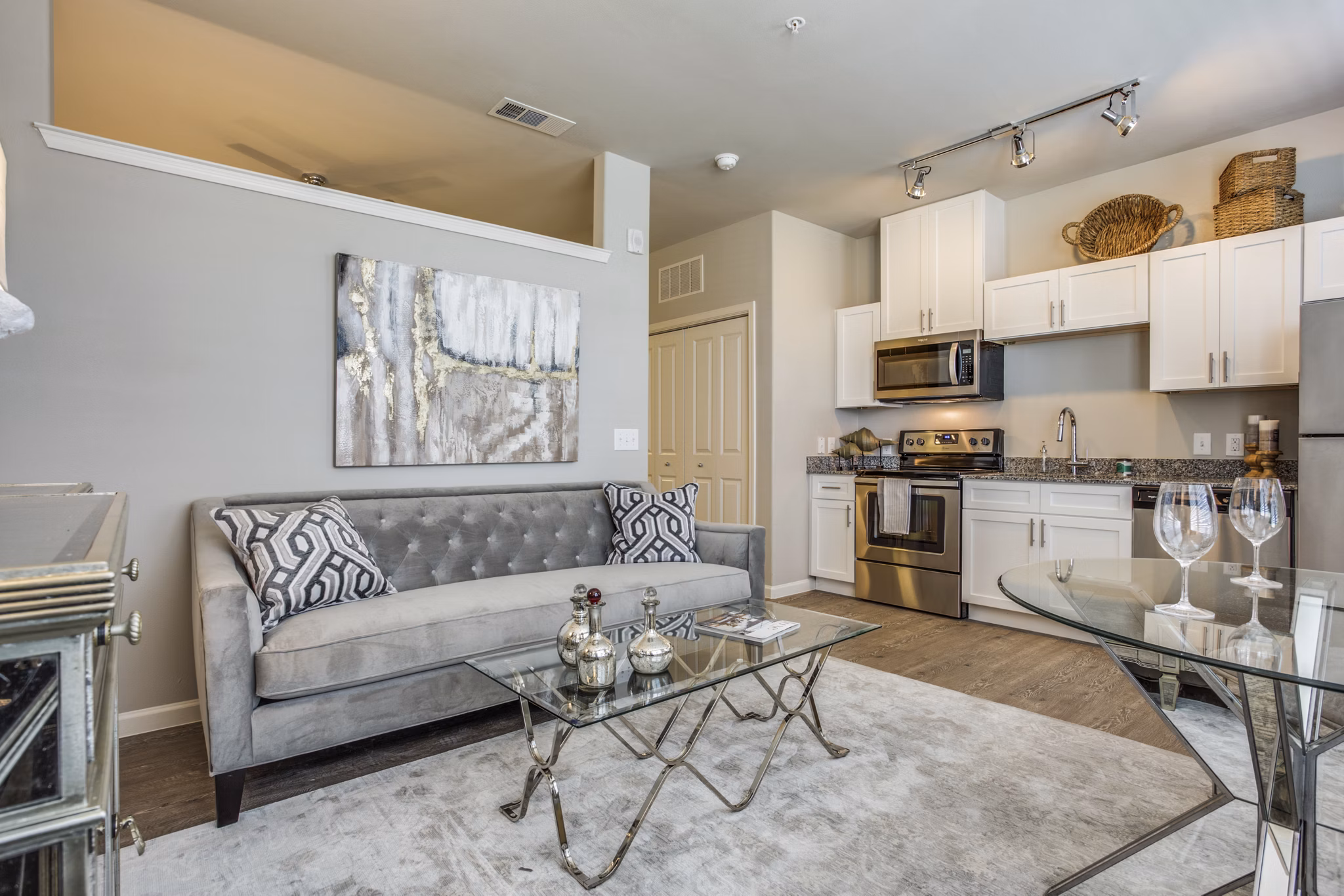 living room at Edgewater Apartments