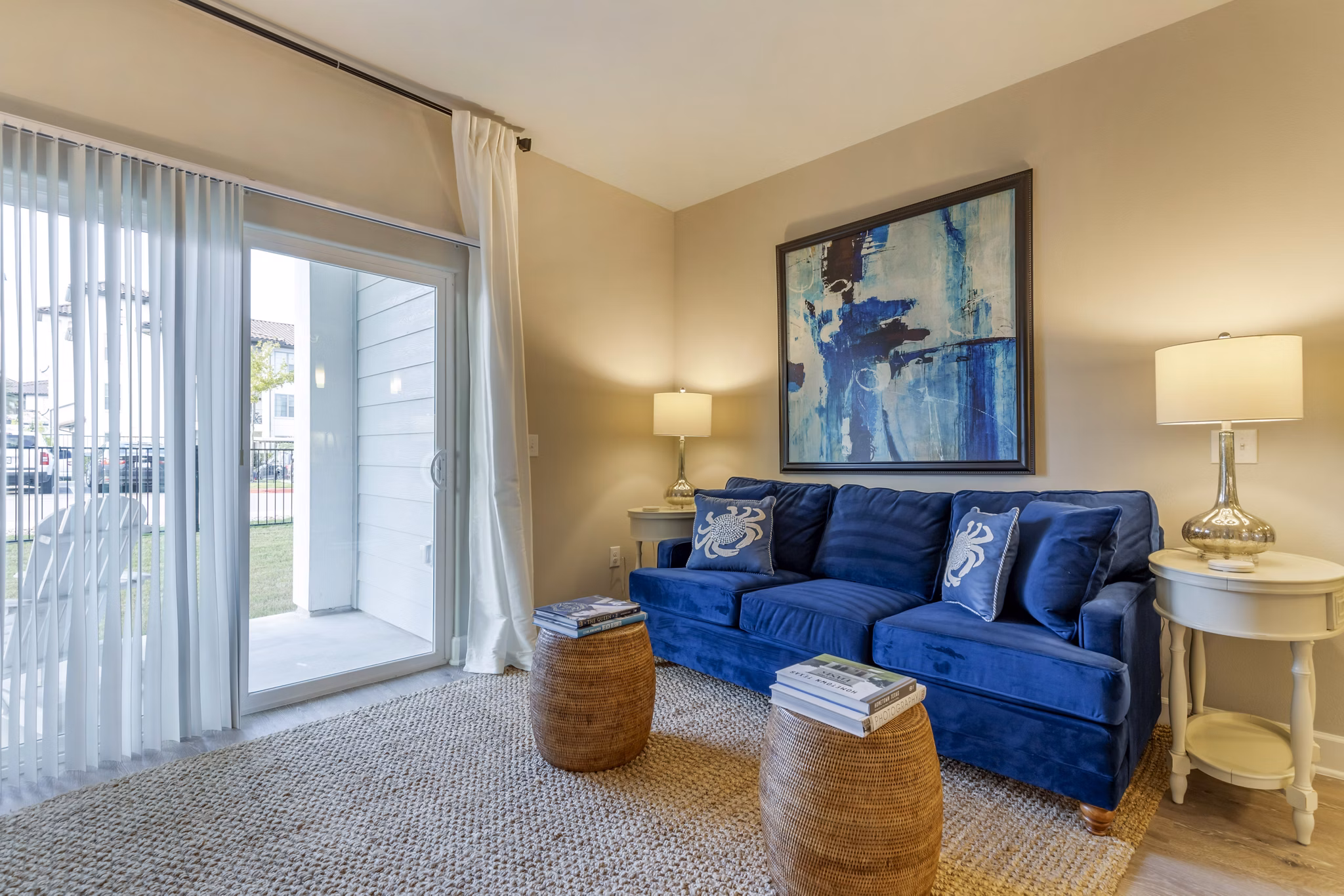 living room at Edgewater Apartments
