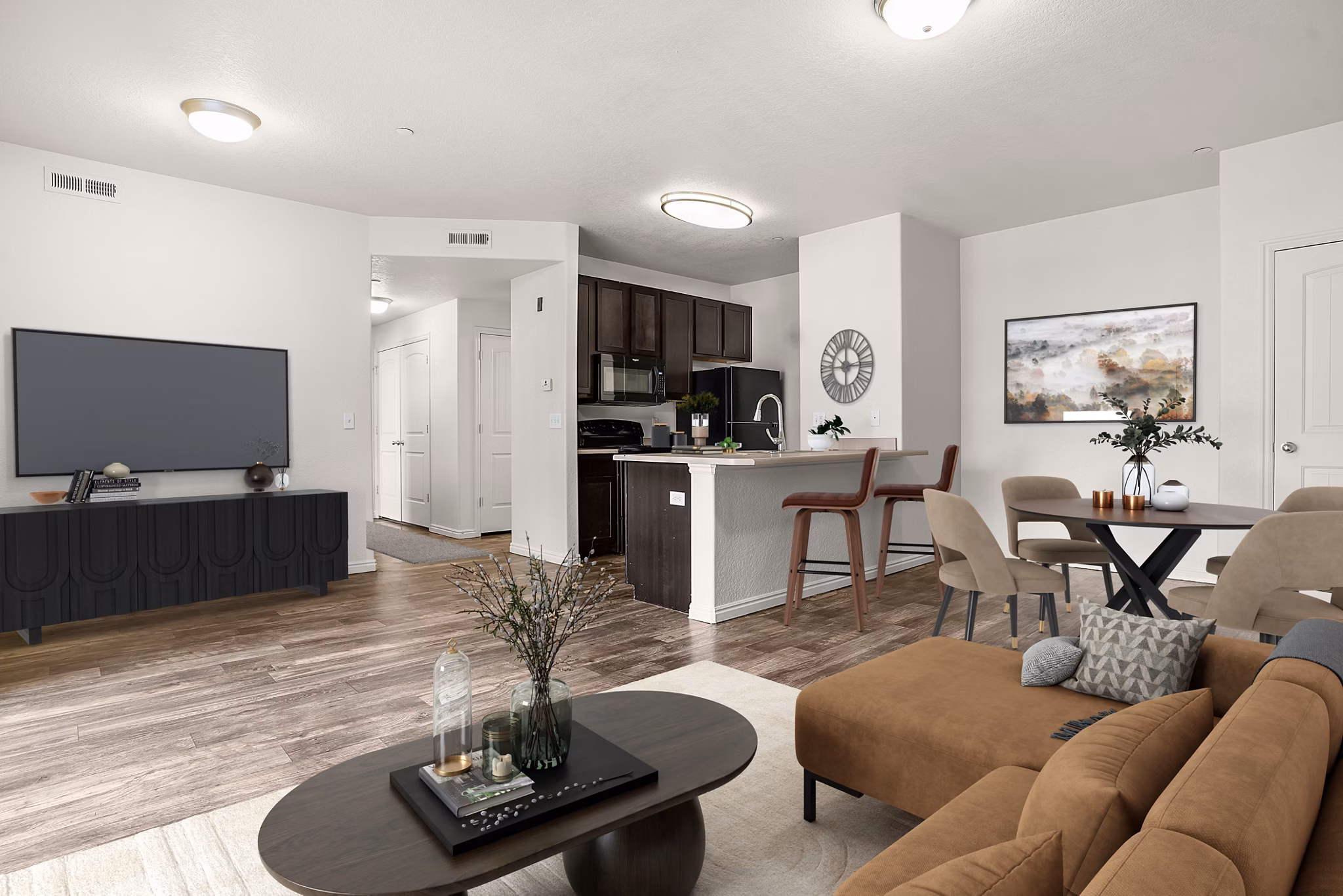 living room at Brickgate at Fireclay Apartments