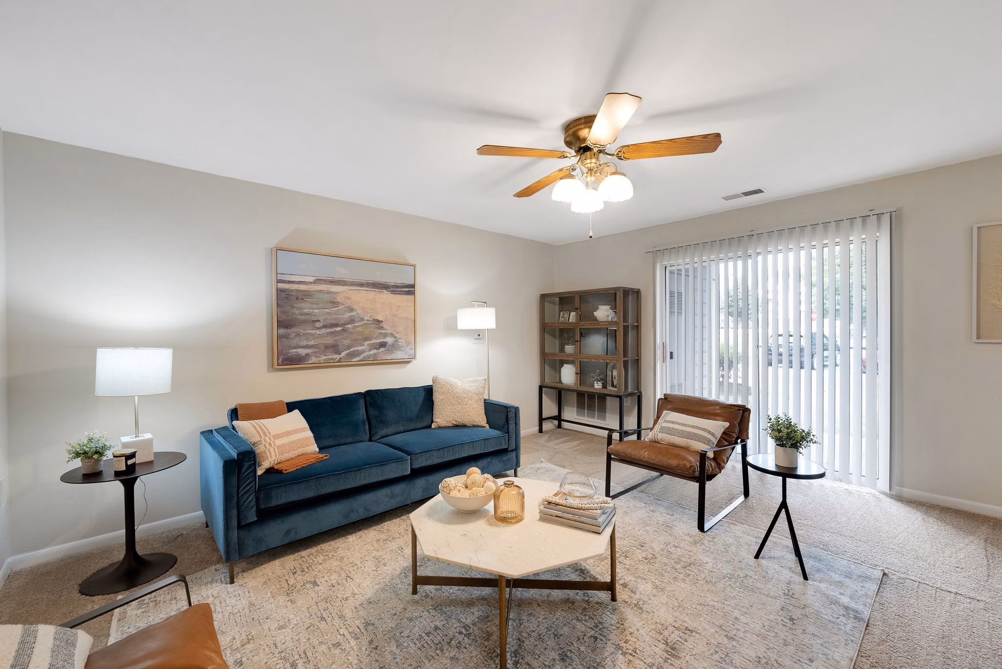 Living Room at Woodbridge Station Apartments