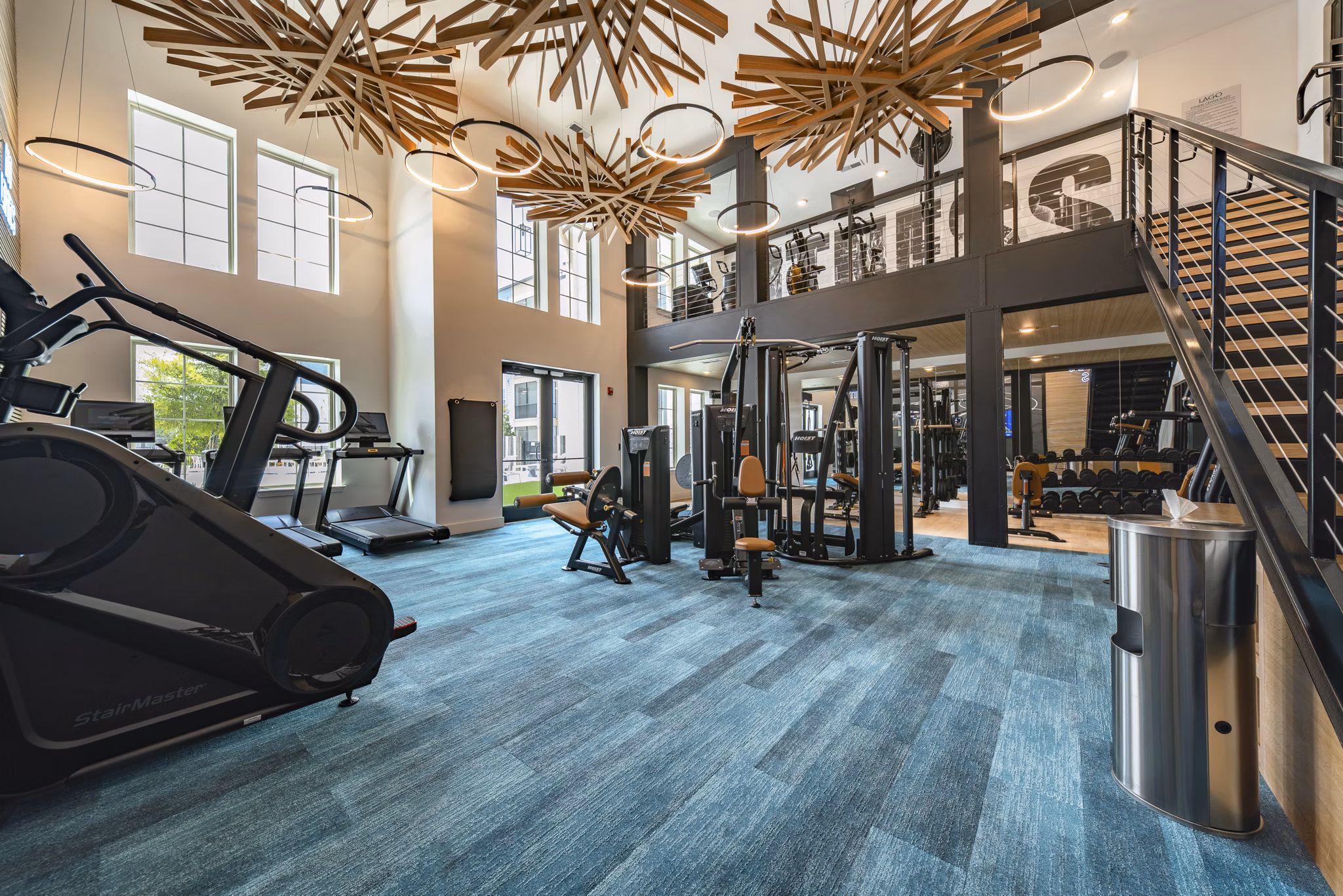 fitness center at Lago Apartments