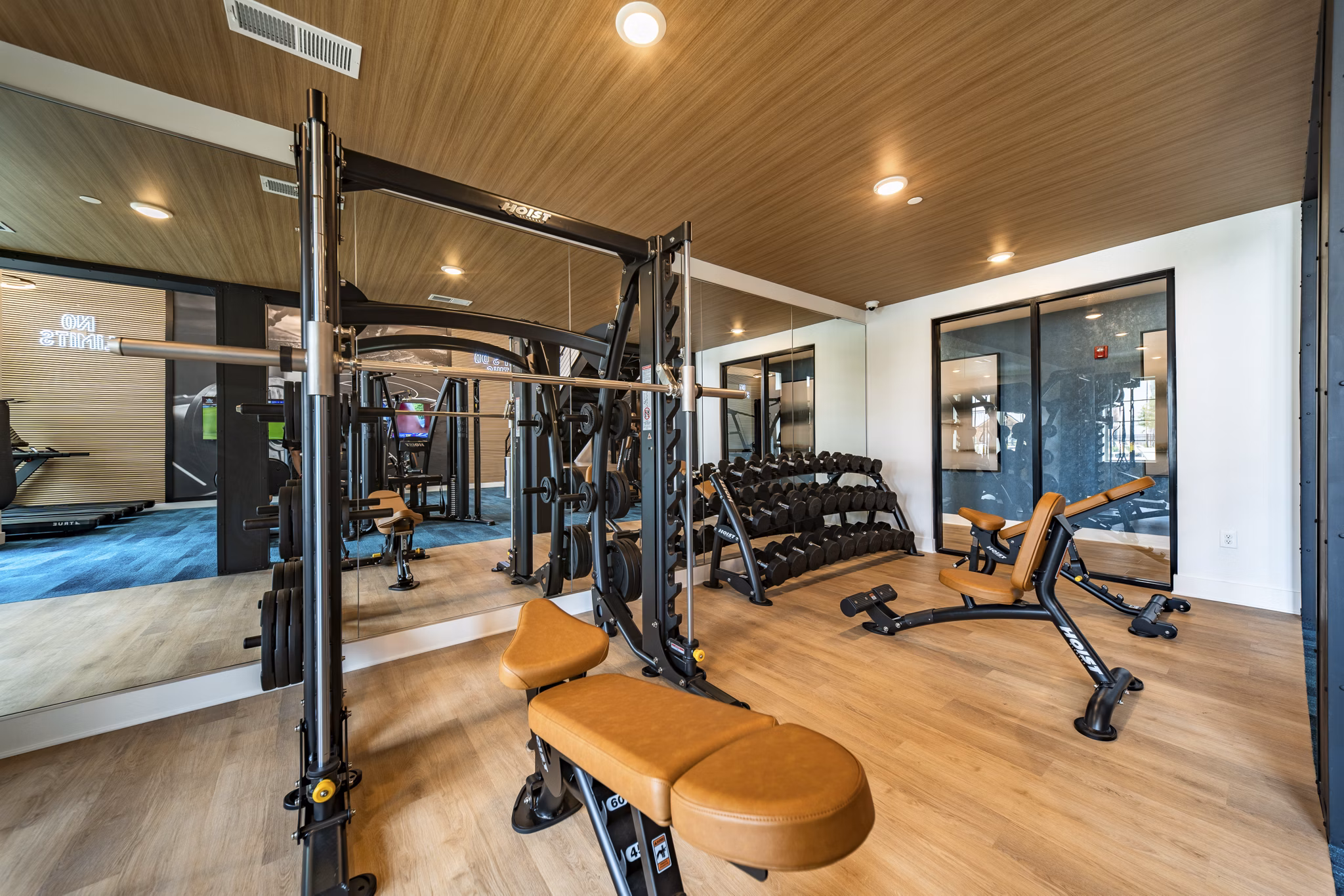 fitness center at Lago Apartments