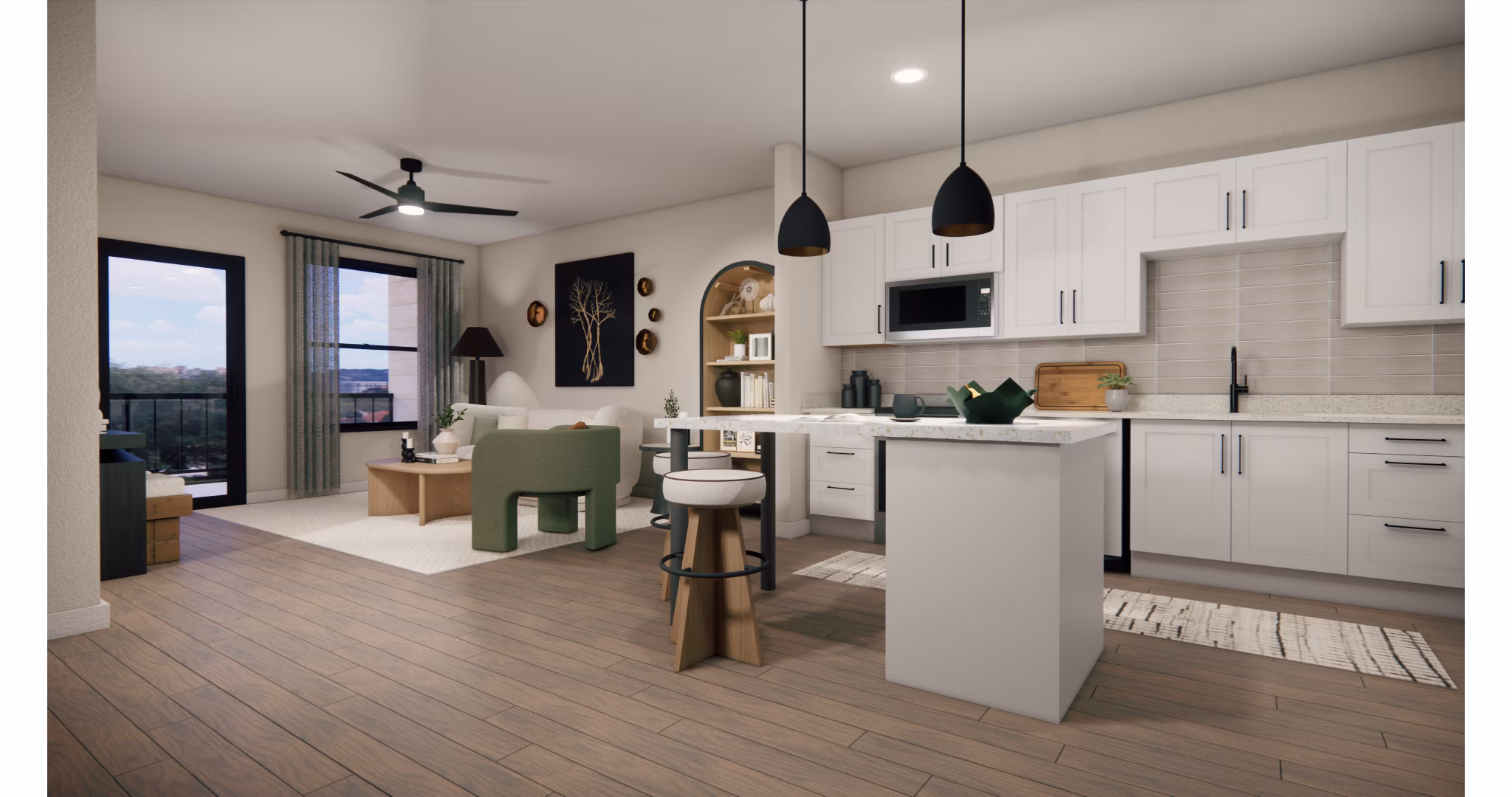 living room at Clear Lake Vista Apartments 