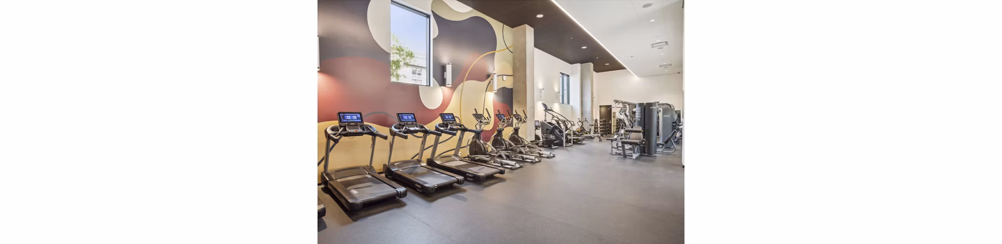 fitness center at Broadview at Vanderbilt Apartments