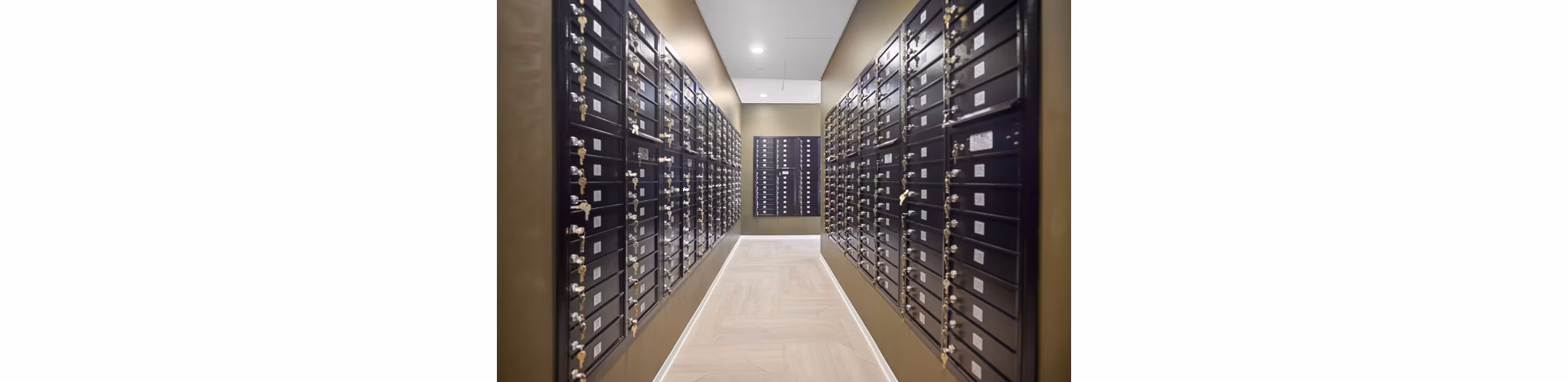 mail room at Broadview at Vanderbilt Apartments