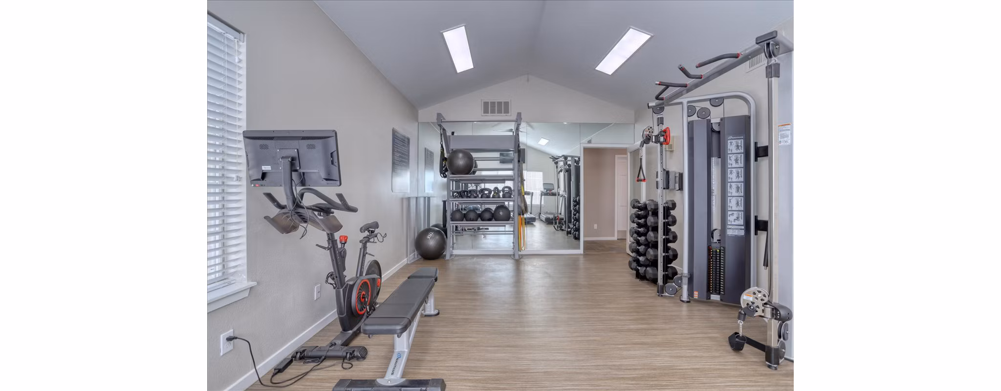 fitness center at Ridgescape at Highlands Ranch Apartments