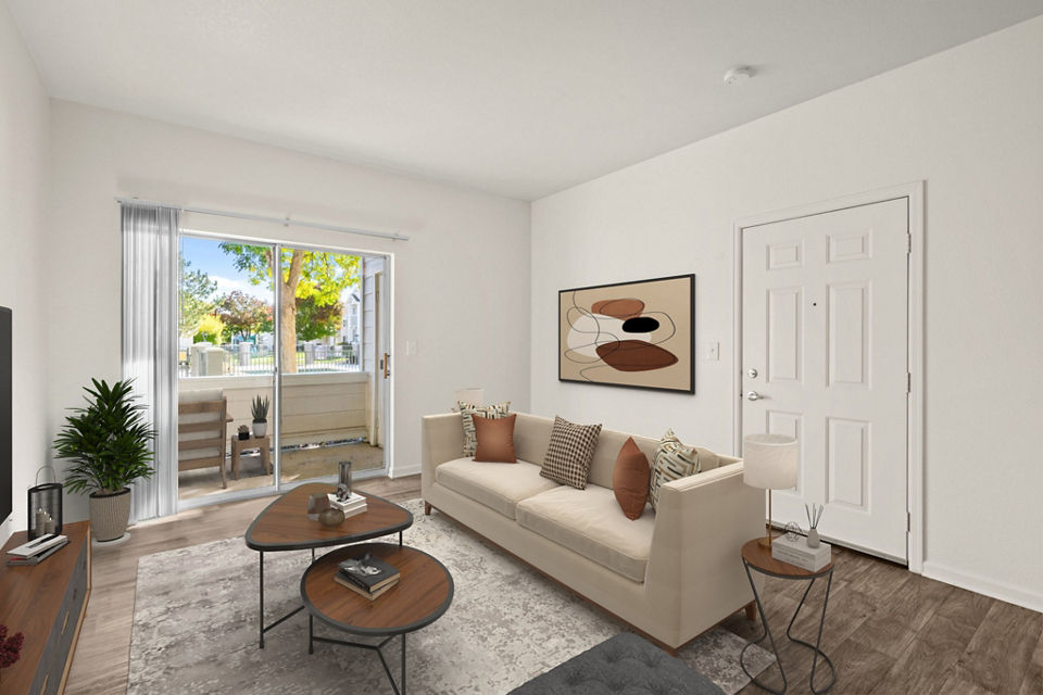living room at Ridgescape at Highlands Ranch Apartments