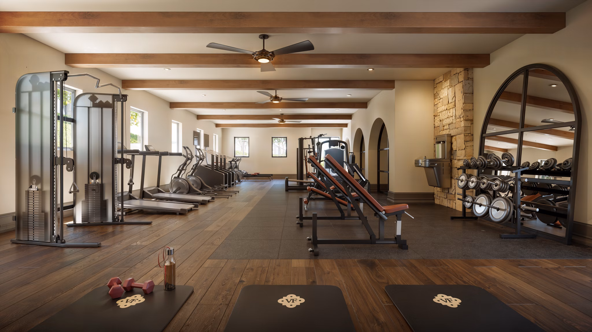 fitness center at Vintage Farms Apartments 
