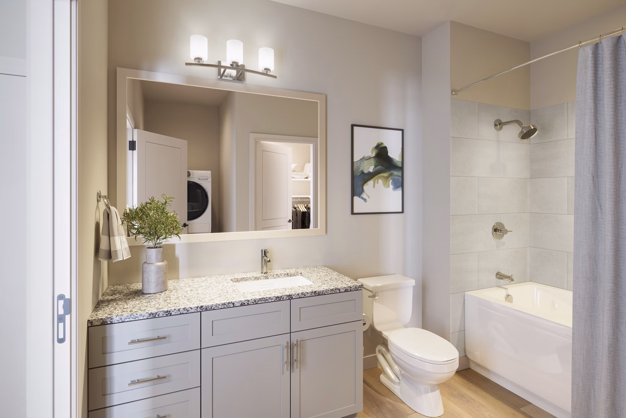 Bathroom at Amble at First Creek Apartments