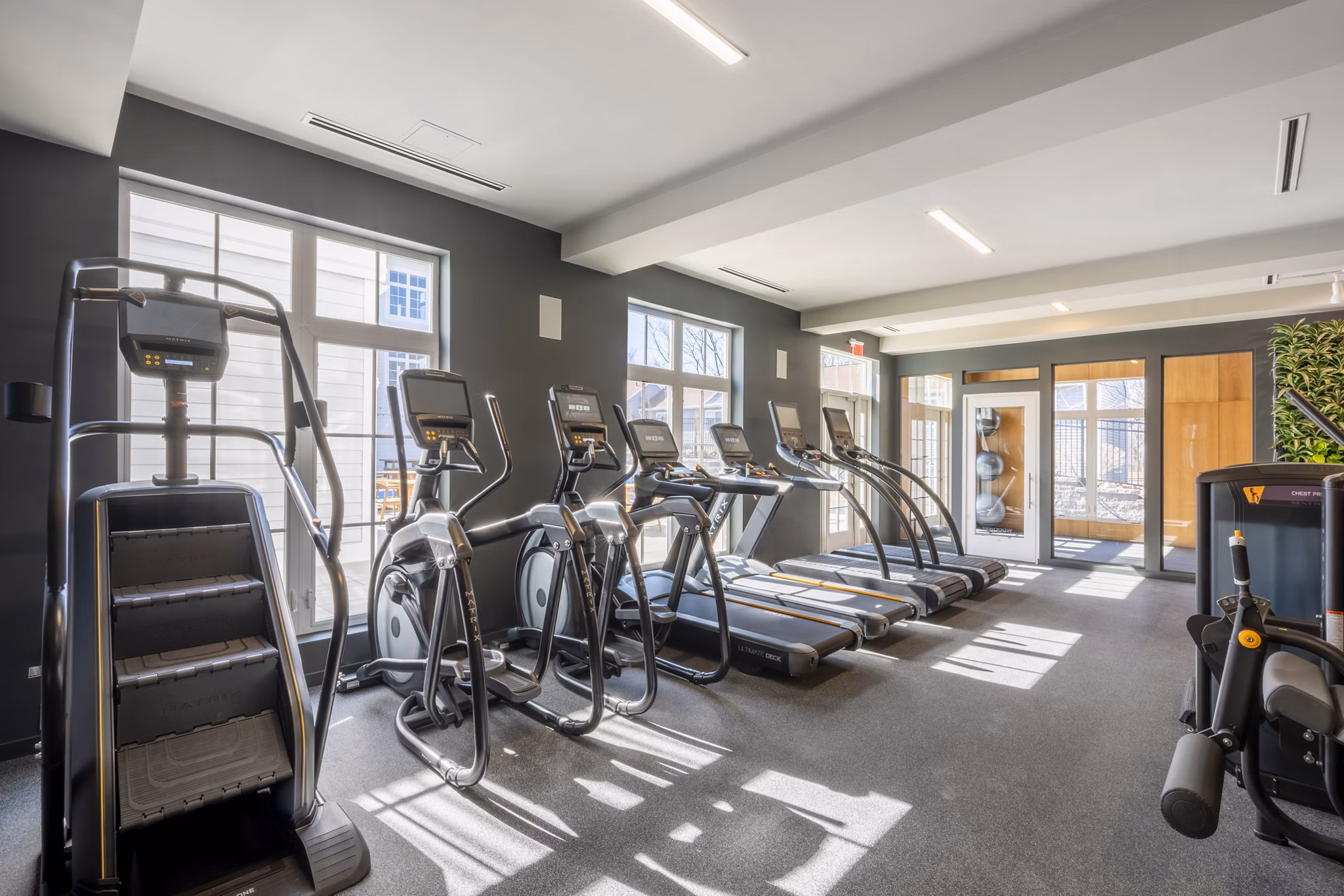 fitness center at The Anchorage Apartments