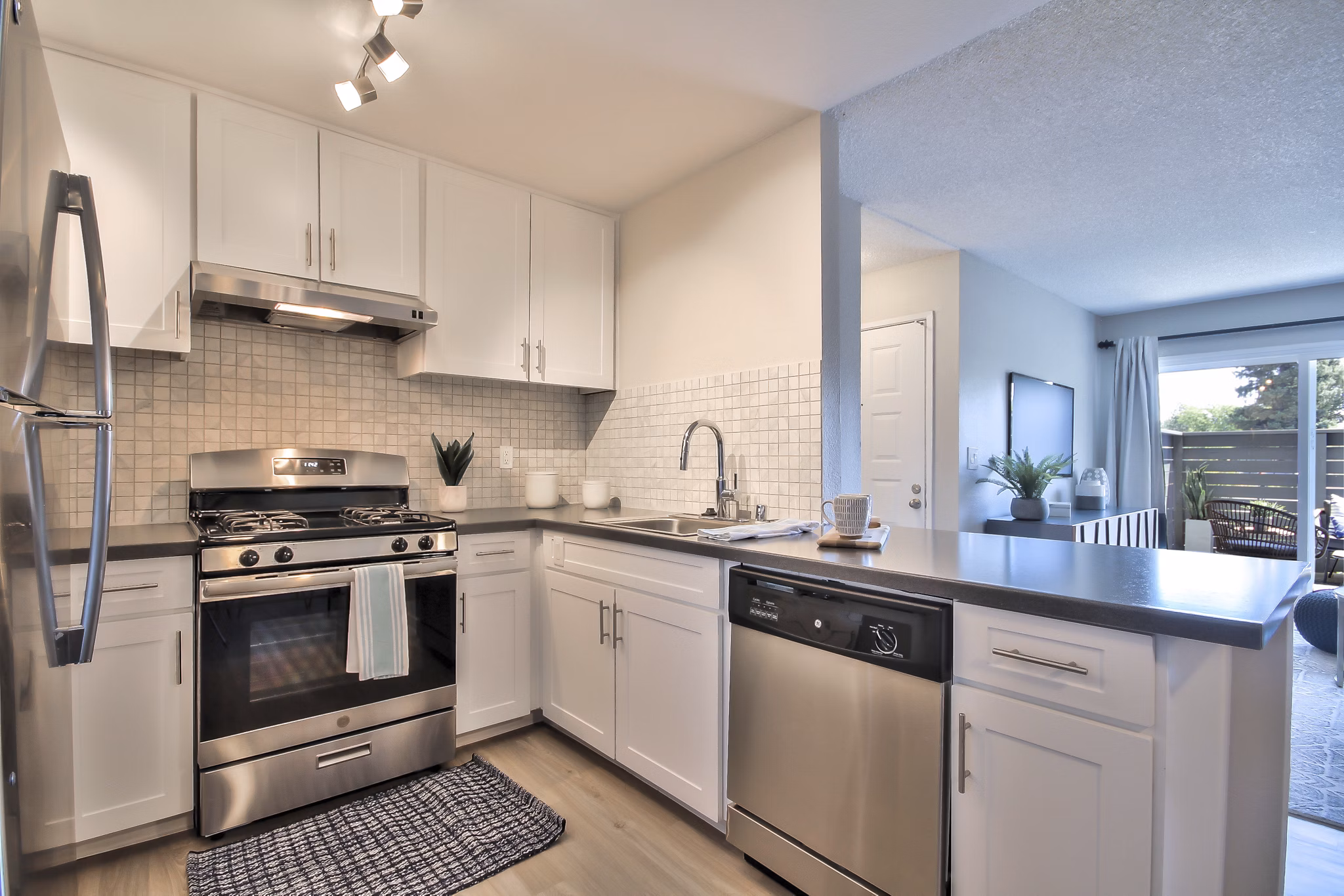 kitchen at The Harlow Apartments