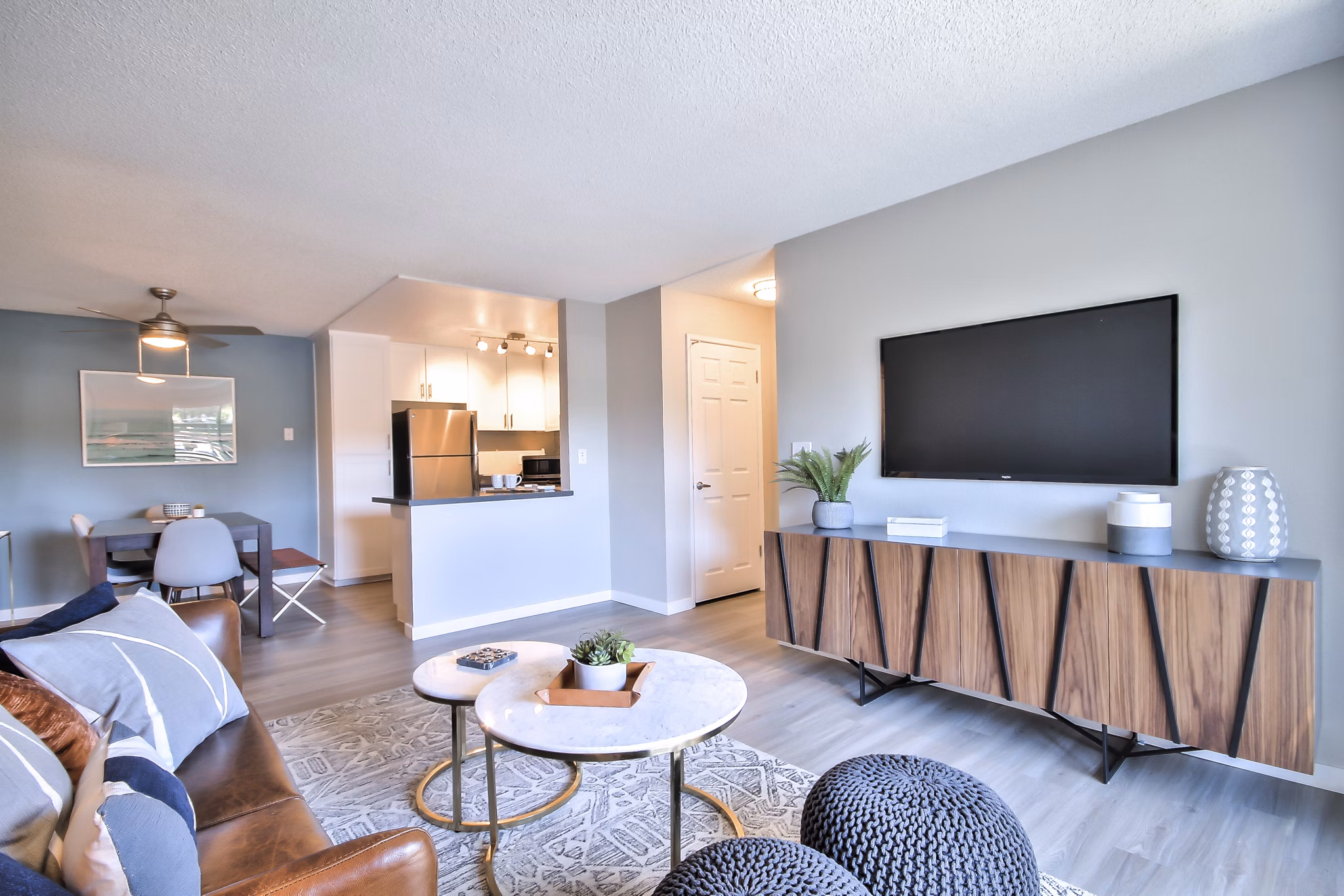 living room at The Harlow Apartments