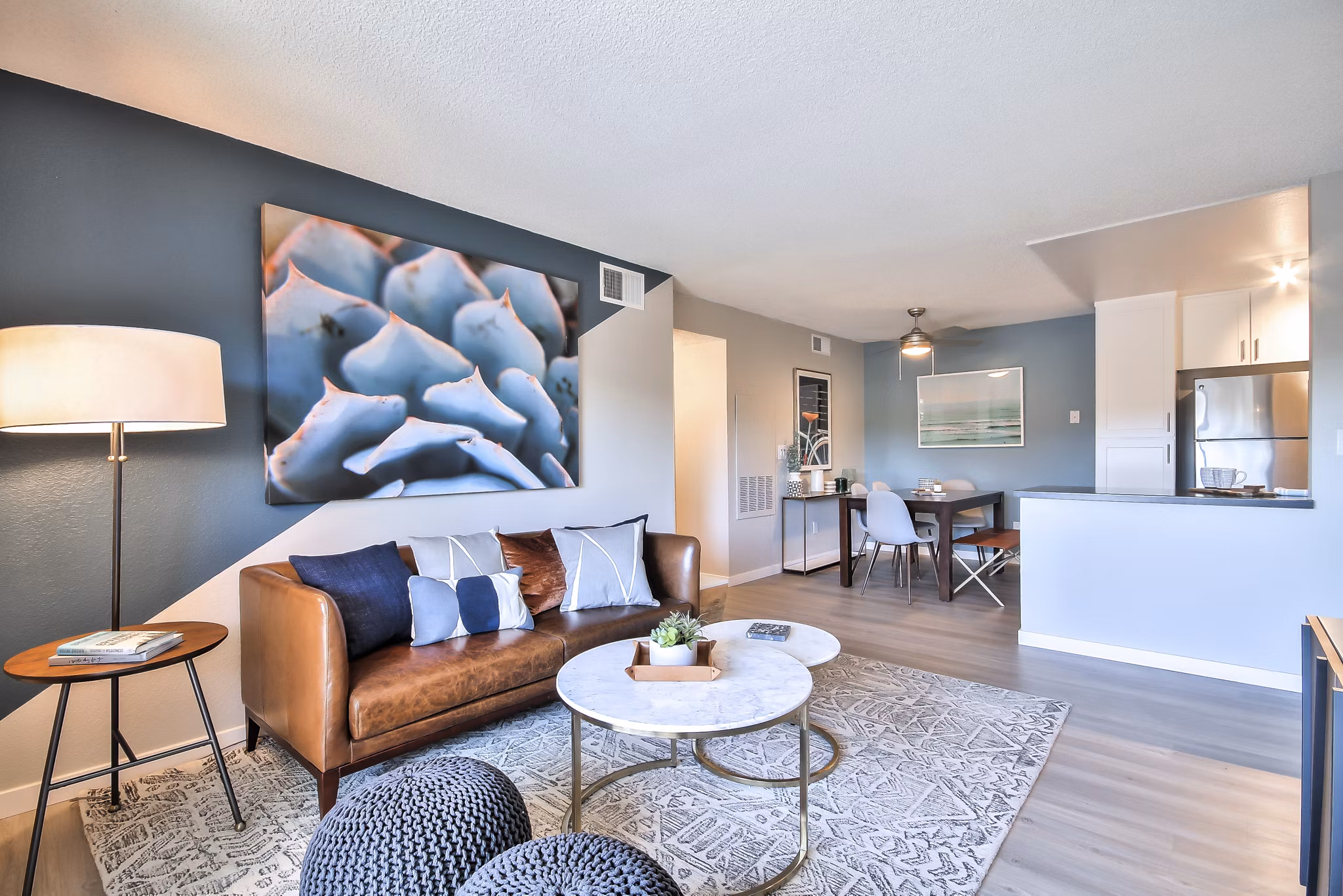 living room at The Harlow Apartments