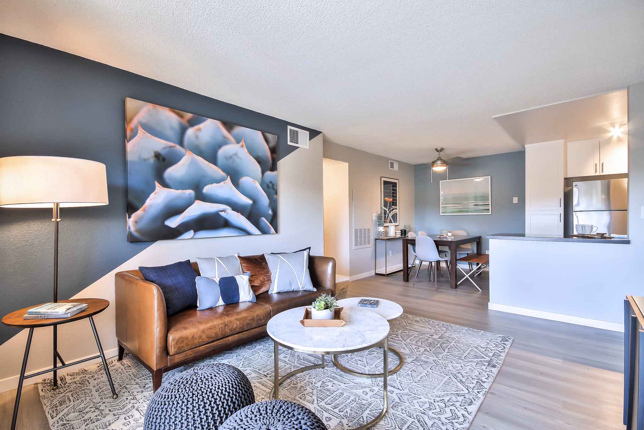 living room at The Harlow Apartments