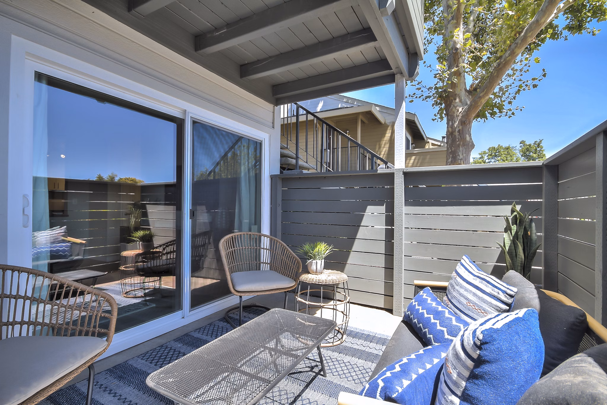 patio at The Harlow Apartments